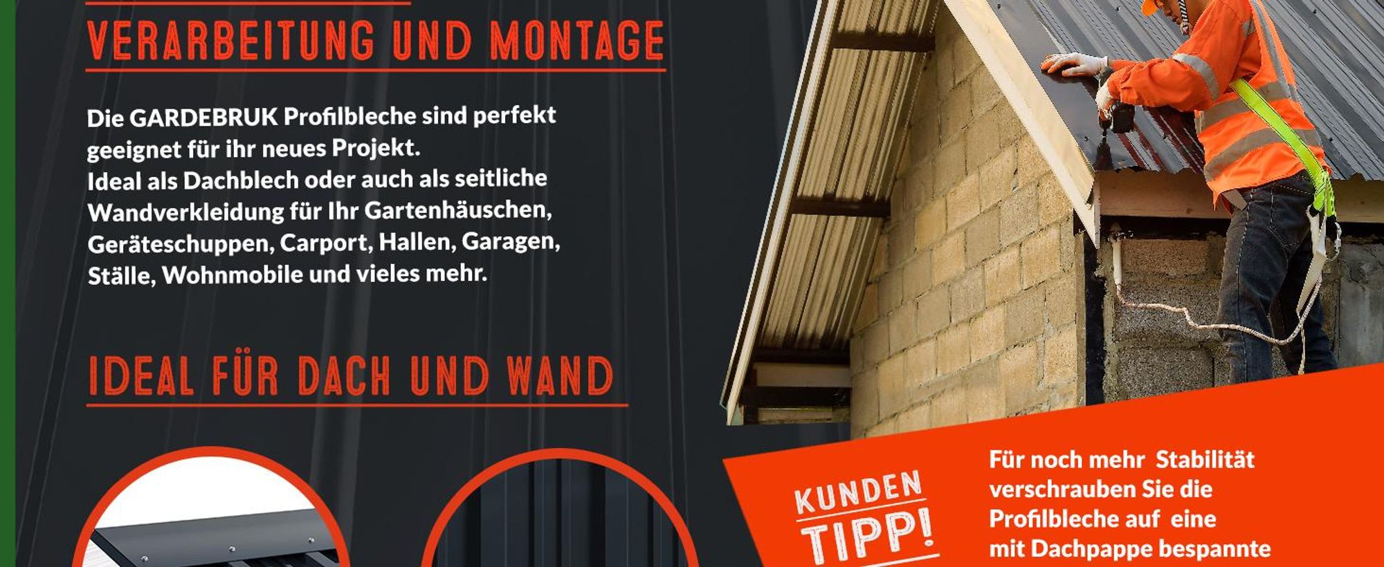 12x Trapezblech verzinkt anthrazit 129x46 cm 0,25 mm
