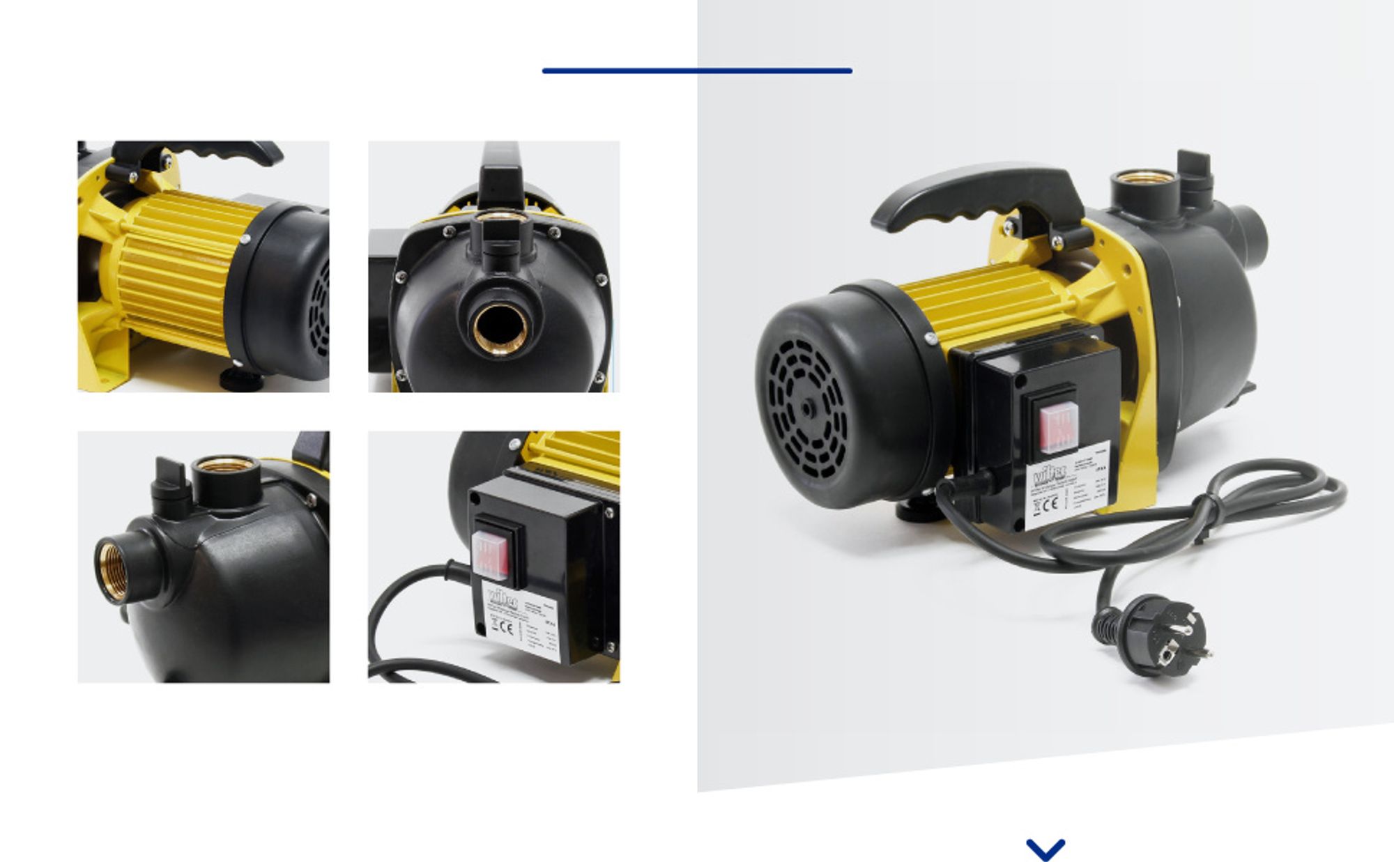 Wiltec Gartenpumpe 3800/h, 1200W, mit Tragegriff & Wasserablassschraube, max. Förderhöhe 48m, für Süßwasser Hauswasserwerk Wasserpumpe Bewässerungspumpe Regenwasserpumpe
