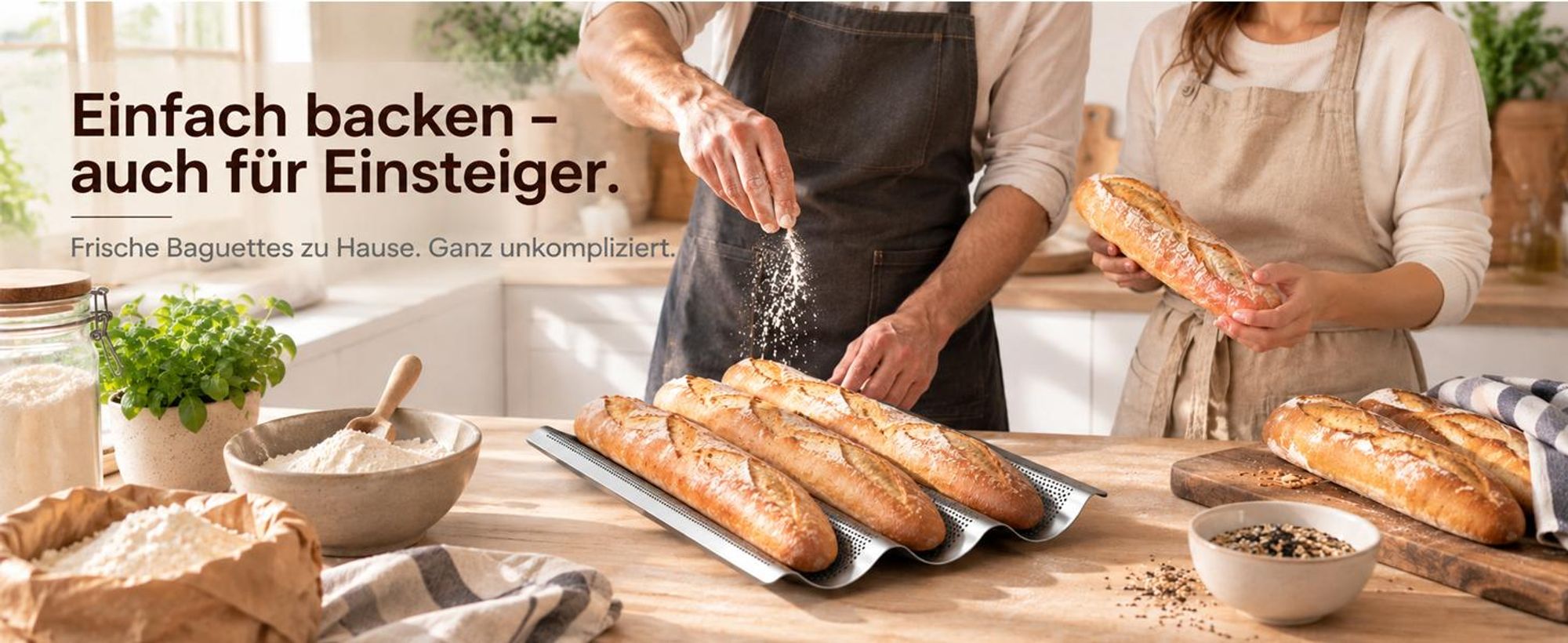 Baguette Backform 3er Baguette-Backblech zuverlässig knuspriges Baguette - Ideal als Baguetteblech, Brotbackform