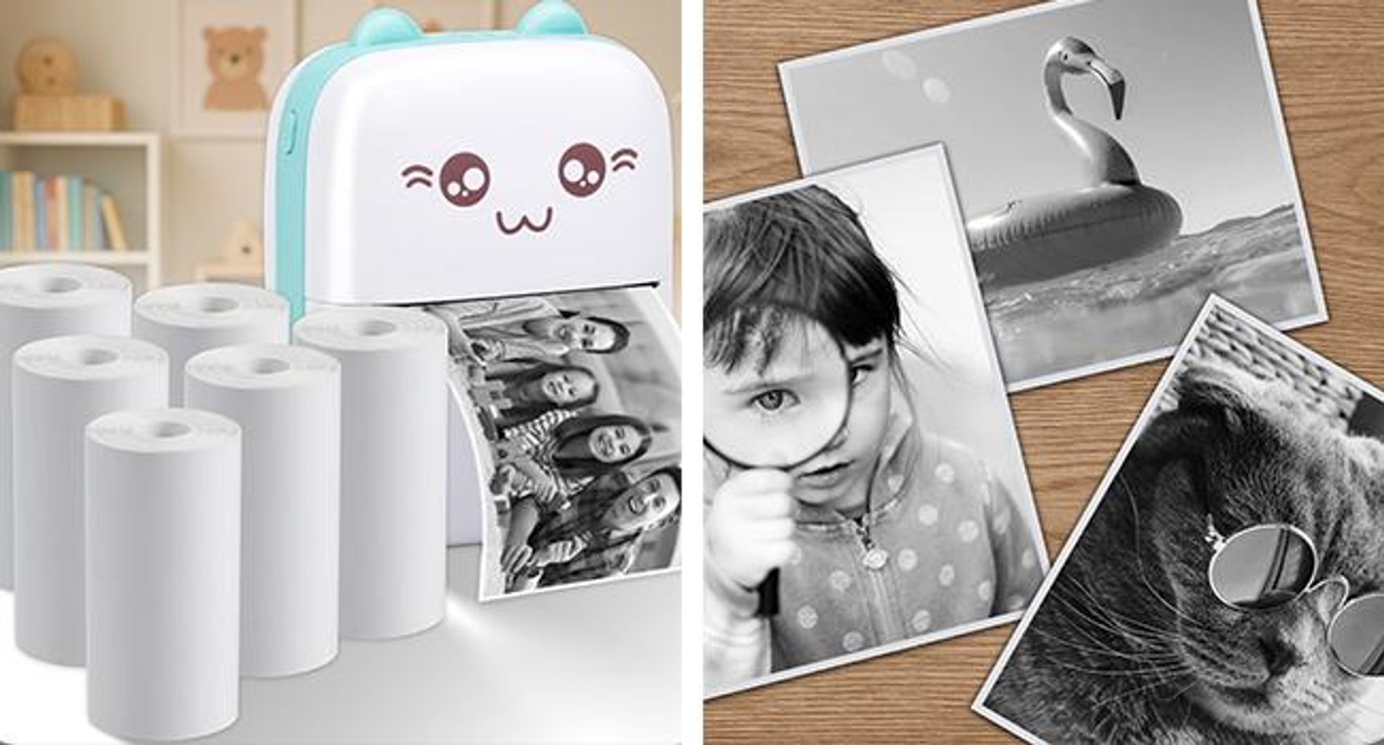KRUMAD Thermopapier für Kinder Sofortbildkameras - 5 Rollen, 57x25mm - Tintenloses Fotodruckpapier für Kinderkameras - Ideal für Sofortbildkameras
