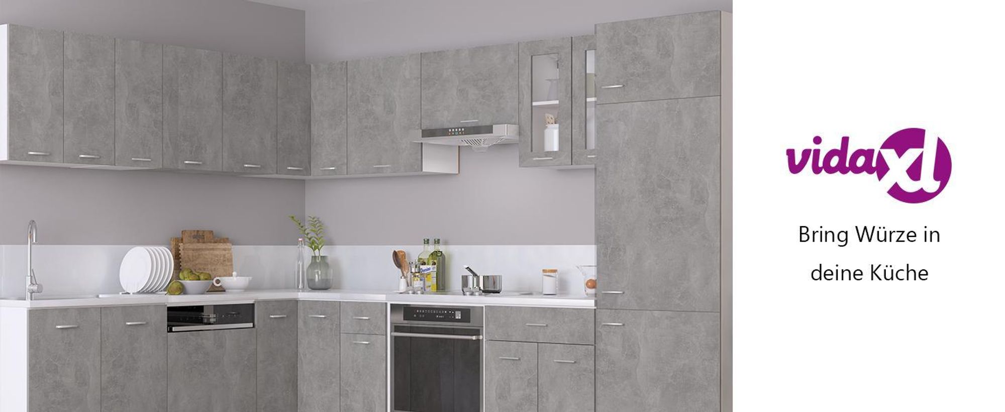 vidaXL Küchenwandschrank Betongrau 60x31x60 cm Holzwerkstoff