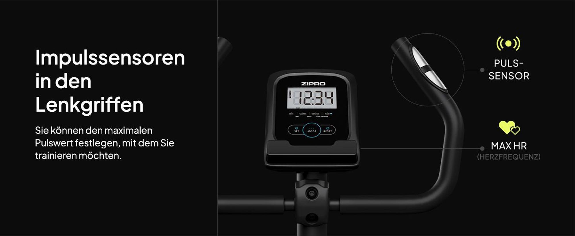Zipro One S Heimtrainer Fahrrad für Zuhause Magnet Fahhrad bis 110 kg Magnete Exercise Bike Fitnessbike Fitness Fahrrad Hometrainer Cardio Fahrrad Computer Fitness Geräte Zuhause
