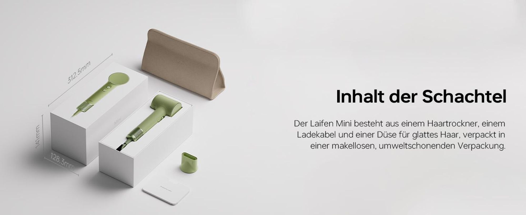 Laifen Mini Hochgeschwindigkeits-Haartrockner Grün