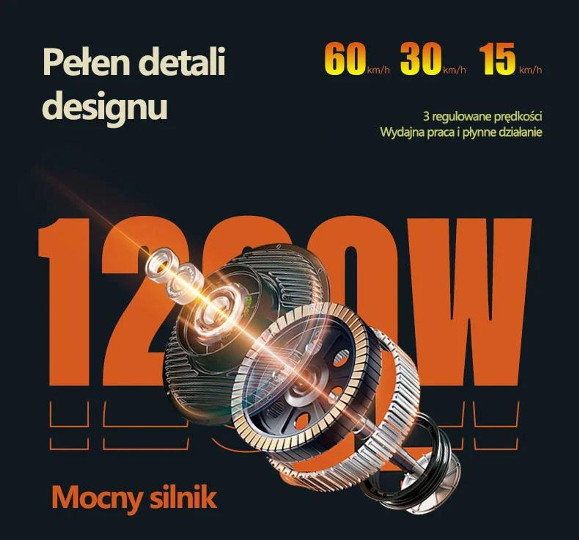 GELEIPU Z1 - Bateria 48V20AH 10" Kołami Hamulce Tarczowe - Czarny