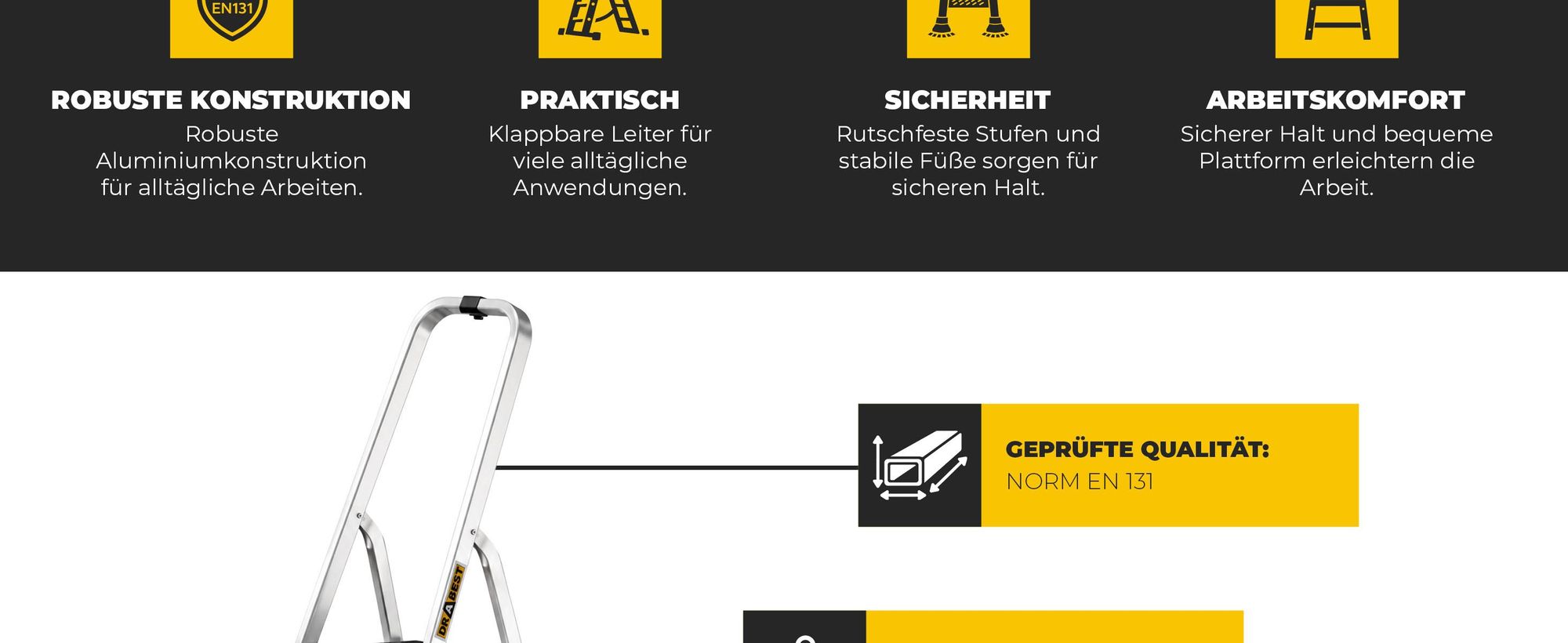 Drabest Leiter Aluminium 5 stufen