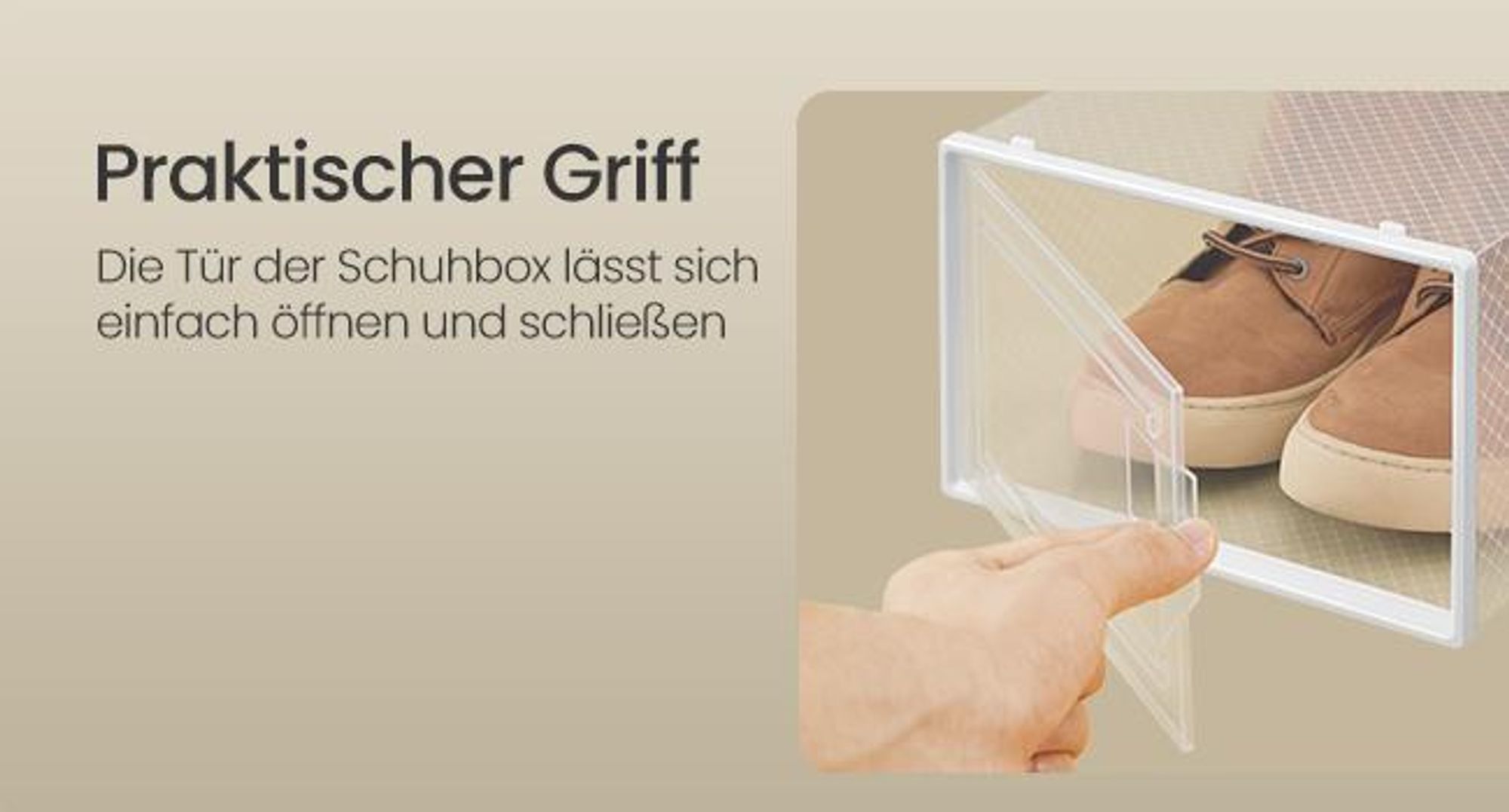 SONGMICS Schuhboxen 8er Set Aufbewahrungsboxen Schuh-Organizer Größe 44 weiß