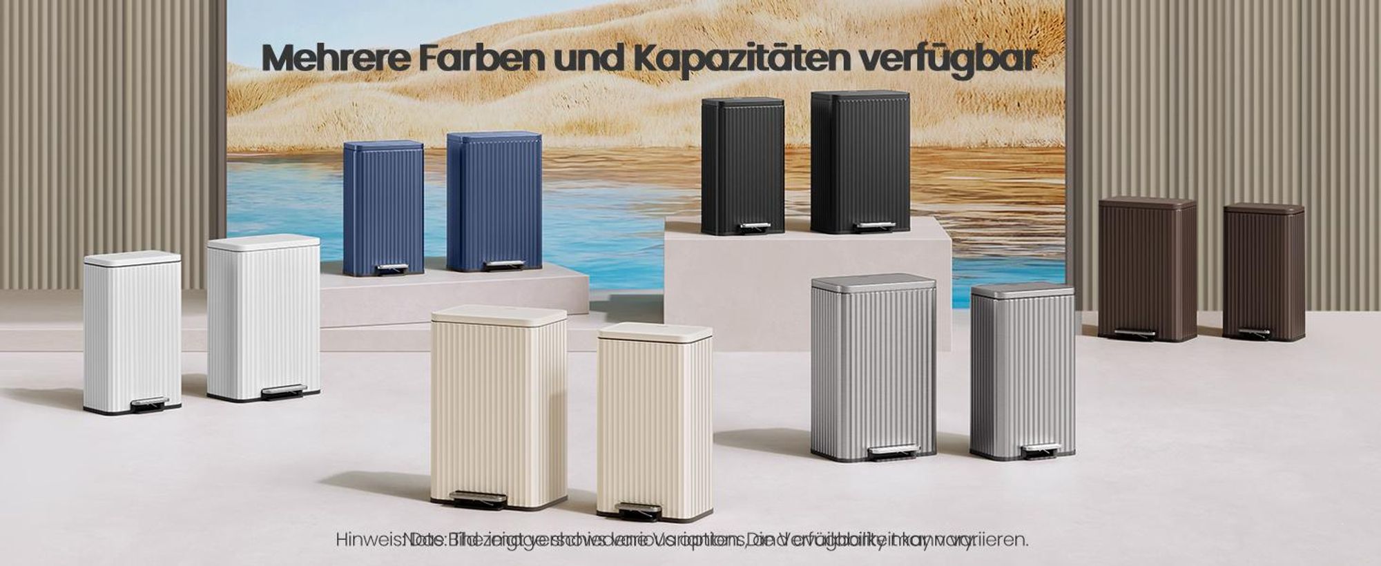 SONGMICS Mülleimer Küche, Abfallbehälter mit Deckel und Pedal, Softclose, Herausnehmbarer Inneneimer, 30 L, Beige