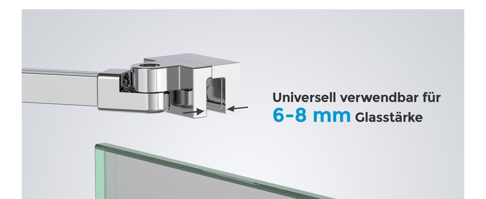 Heilmetz Haltestange Duschwand Stabilisator mit Drehbarem 180° Gelenk Stützstange aus Edelstahl Stabilisierungsstange 50cm für 6-8mm Seitenwand