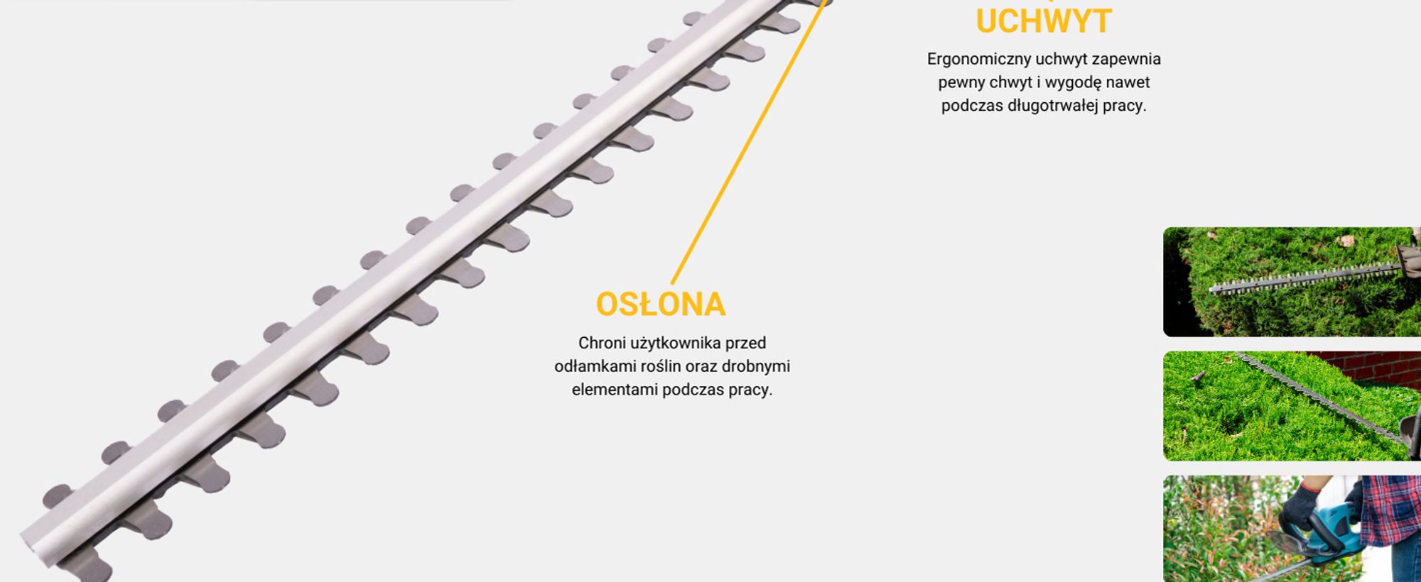 Elektryczne Nożyce Do Żywopłotu Cięcia Krzewów Gałęzi Sieciowe 61Cm Besten