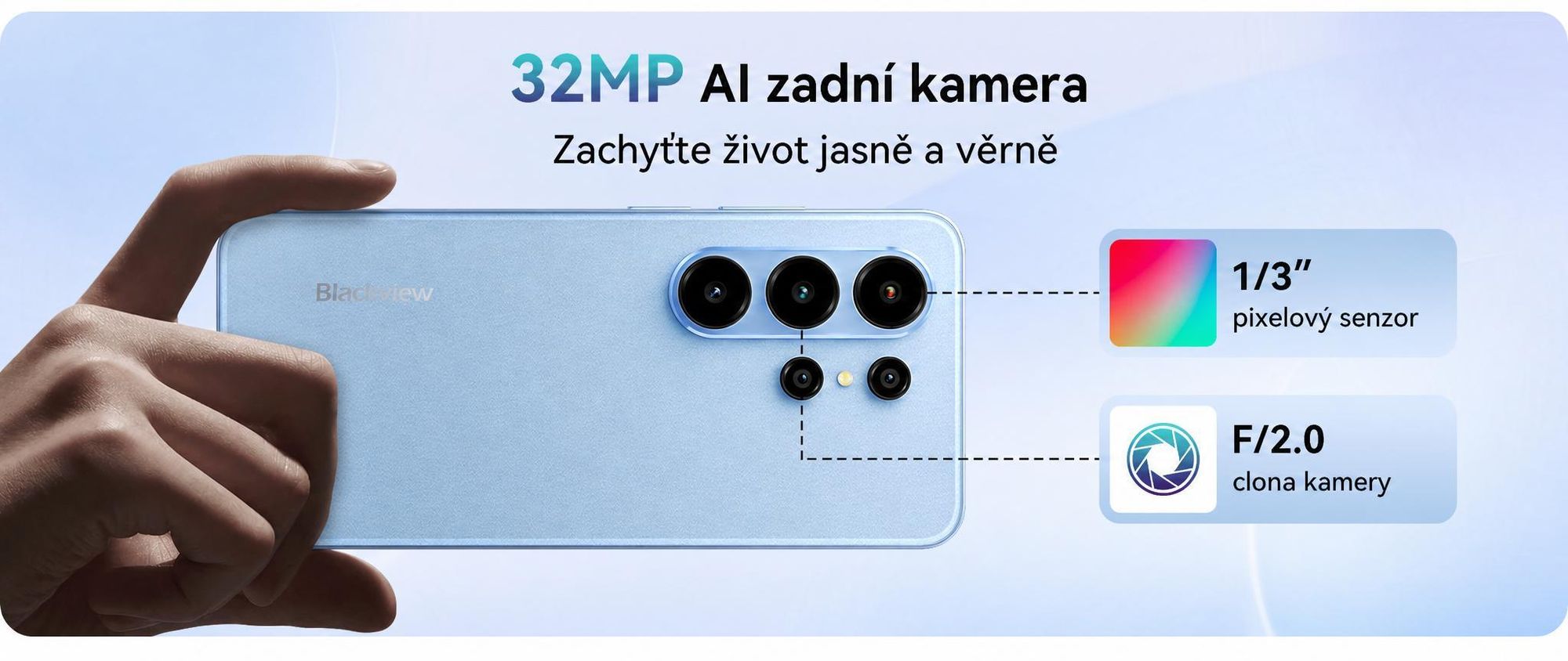 Smartphone Blackview WAVE 10 bez smlouvy, Android 16, 32+128 GB, Dual SIM, 120 Hz, 6,88", 32 MP, živé fotografie, 5000 mAh, Face ID, Wi-Fi 5G, Doke OS 5.0