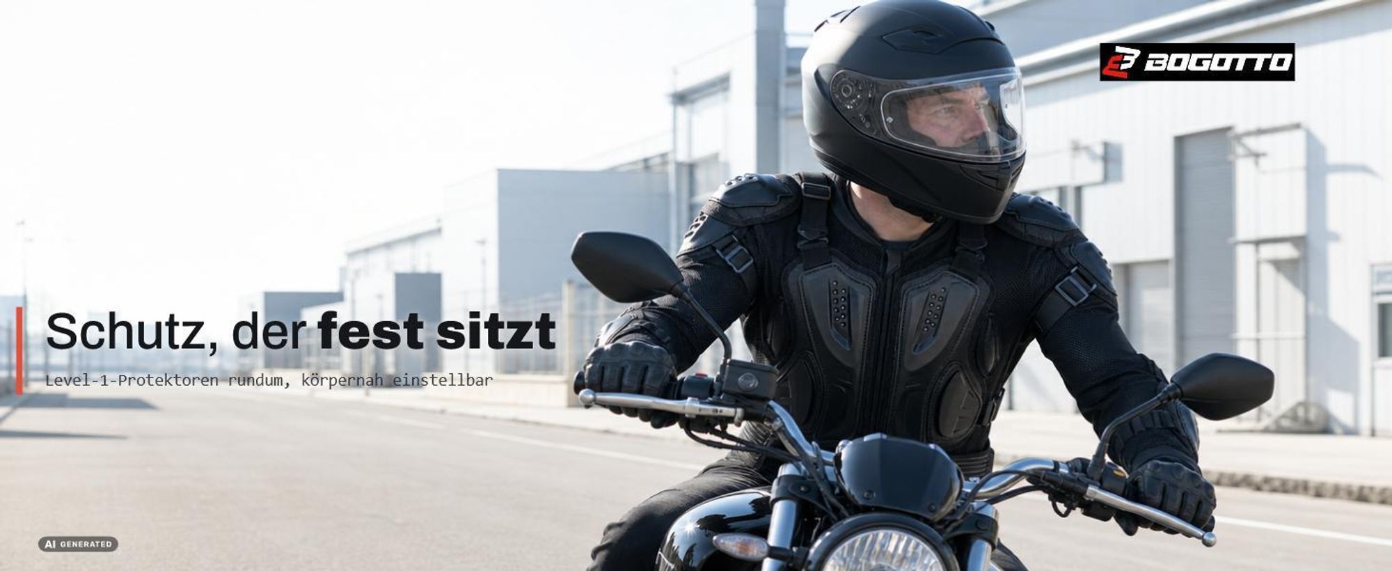 Bogotto PRO-XI Evo Protektorenjacke, schwarz, L