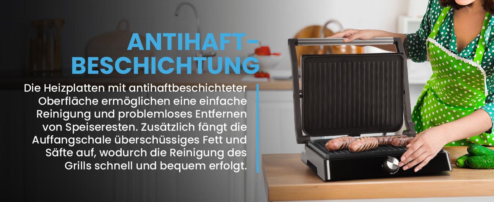 Elektrogrill Sandwichmaker Panini mit Fettauffangschale