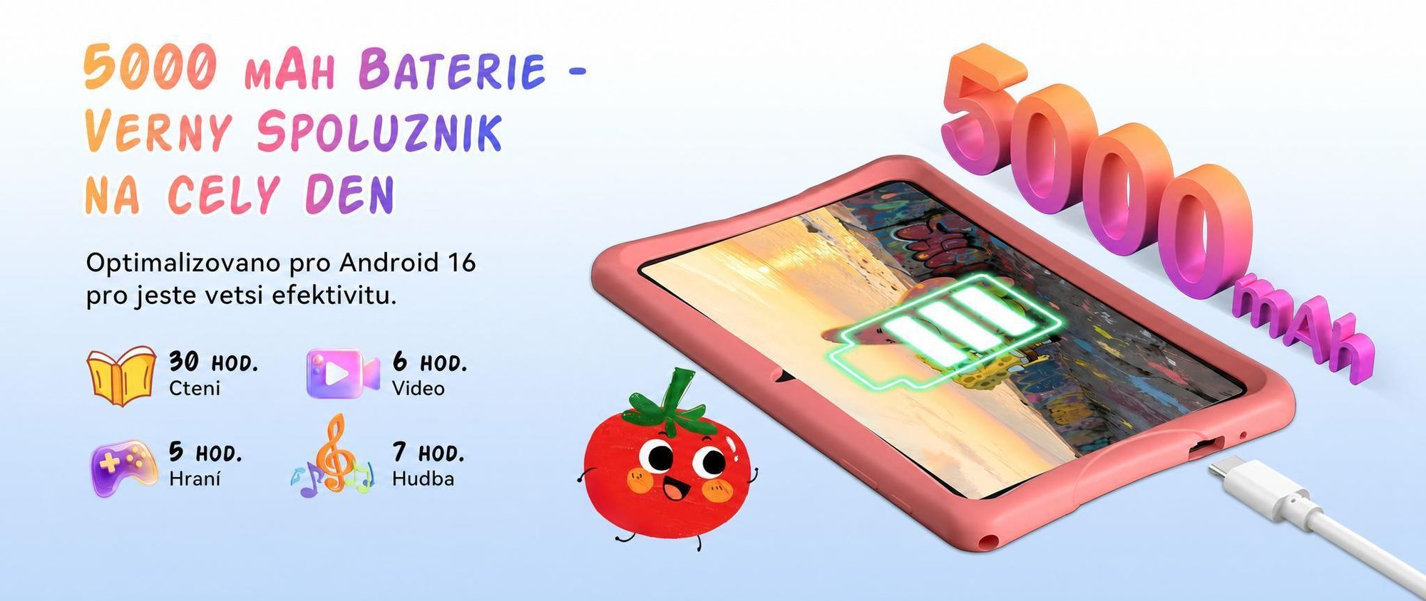 Tabwee K10 Kids 10.1" Rosa Tablet, Google Kids Space, 4GB RAM+64GB ROM, Android 15 WiFi Tablet für Kind mit Kindgerechte Hülle und Stift, 5000mAh