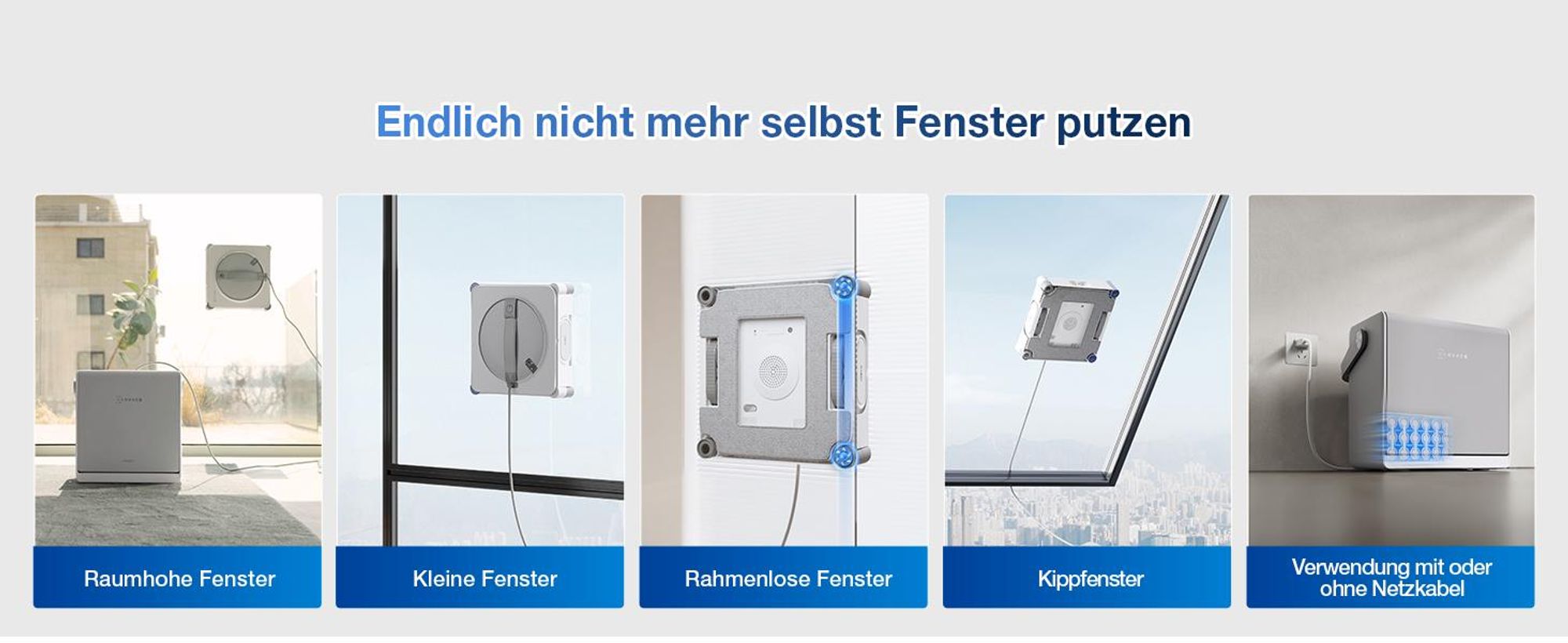 ECOVACS WINBOT W2S OMNI Fensterputzroboter mit Multifunktionsstation mit 1L Original Fensterreinigungsflüssigkeit