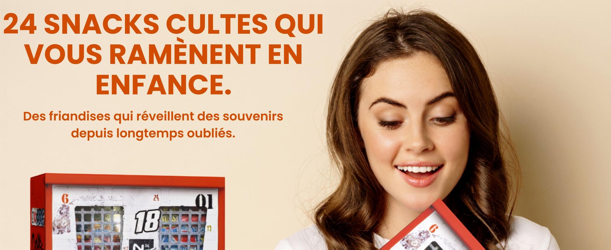 BOXILAND® calendrier avent nostalgie 2026, 24 bonbons rétro, classiques