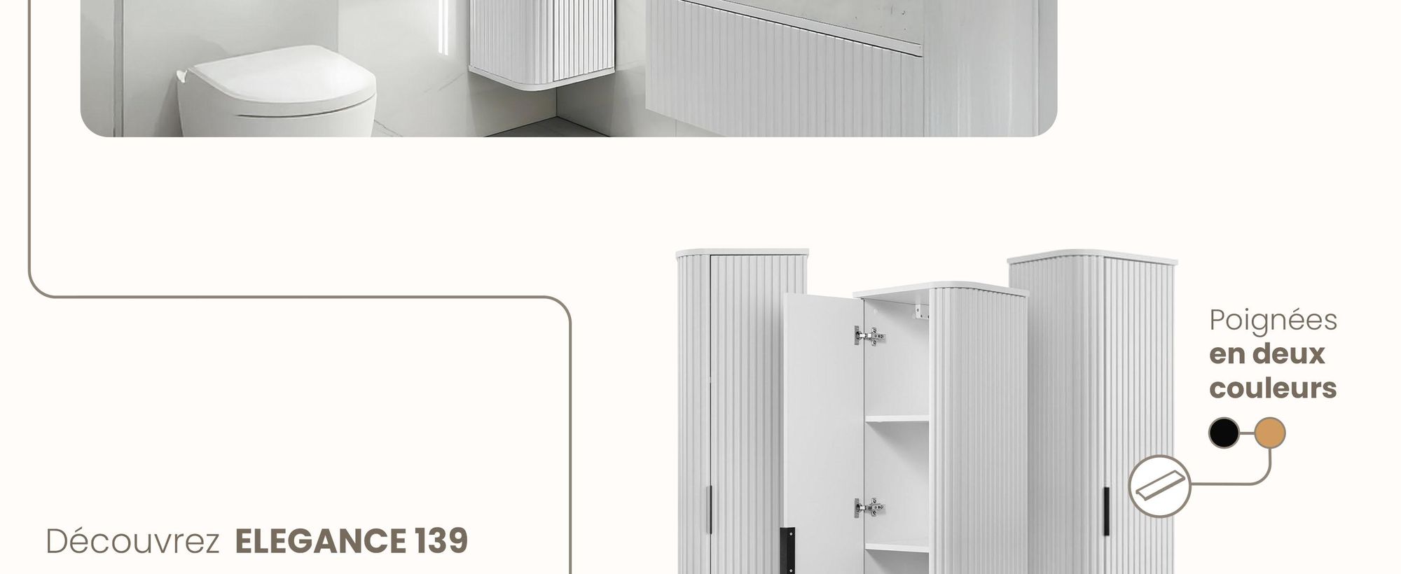 Armoire haute - 139 cm - Blanc armoire haute, commode