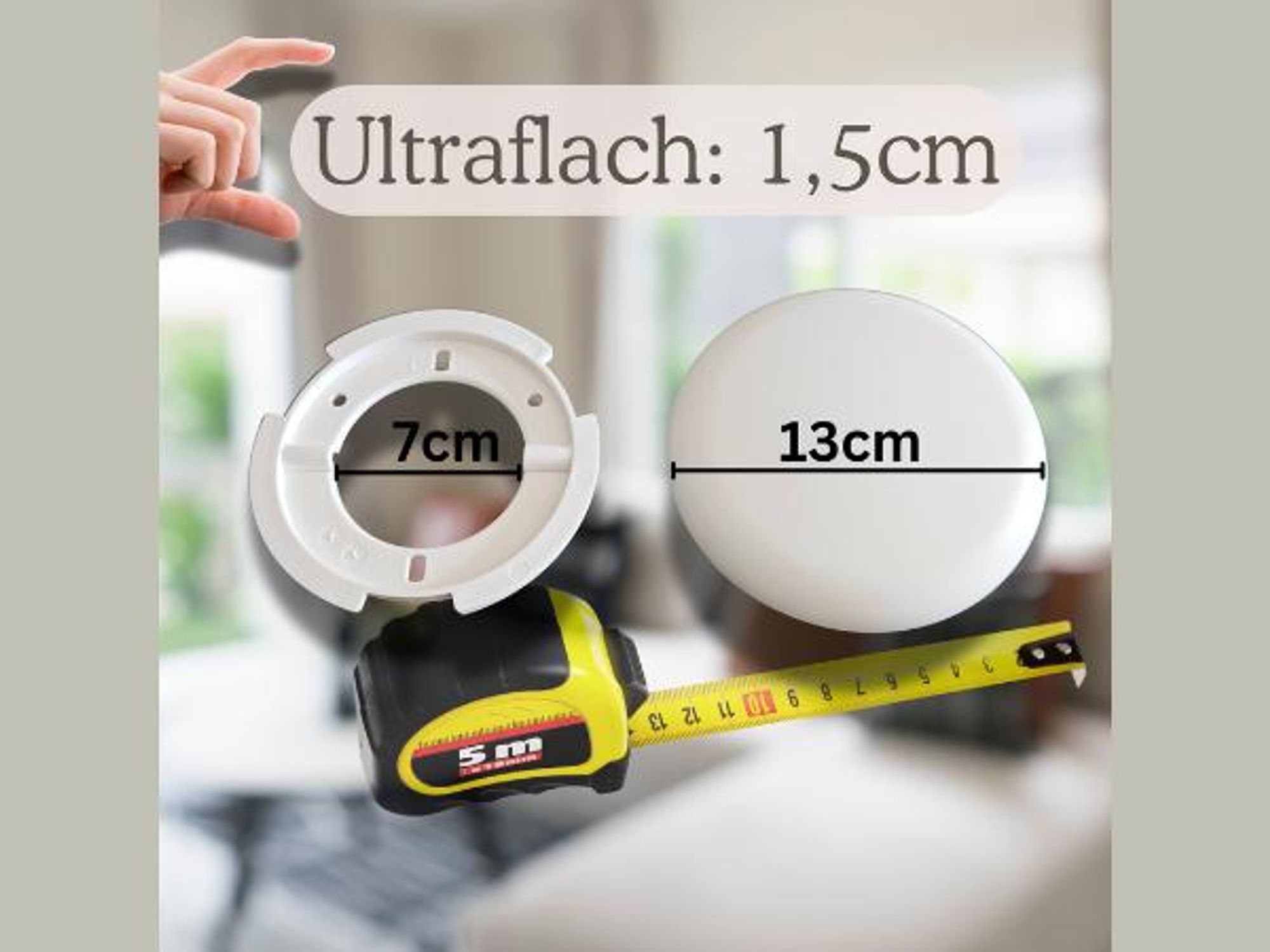 2 weiße Abzweigdosen mit rundem Deckel und flacher Bauform als 2er Set