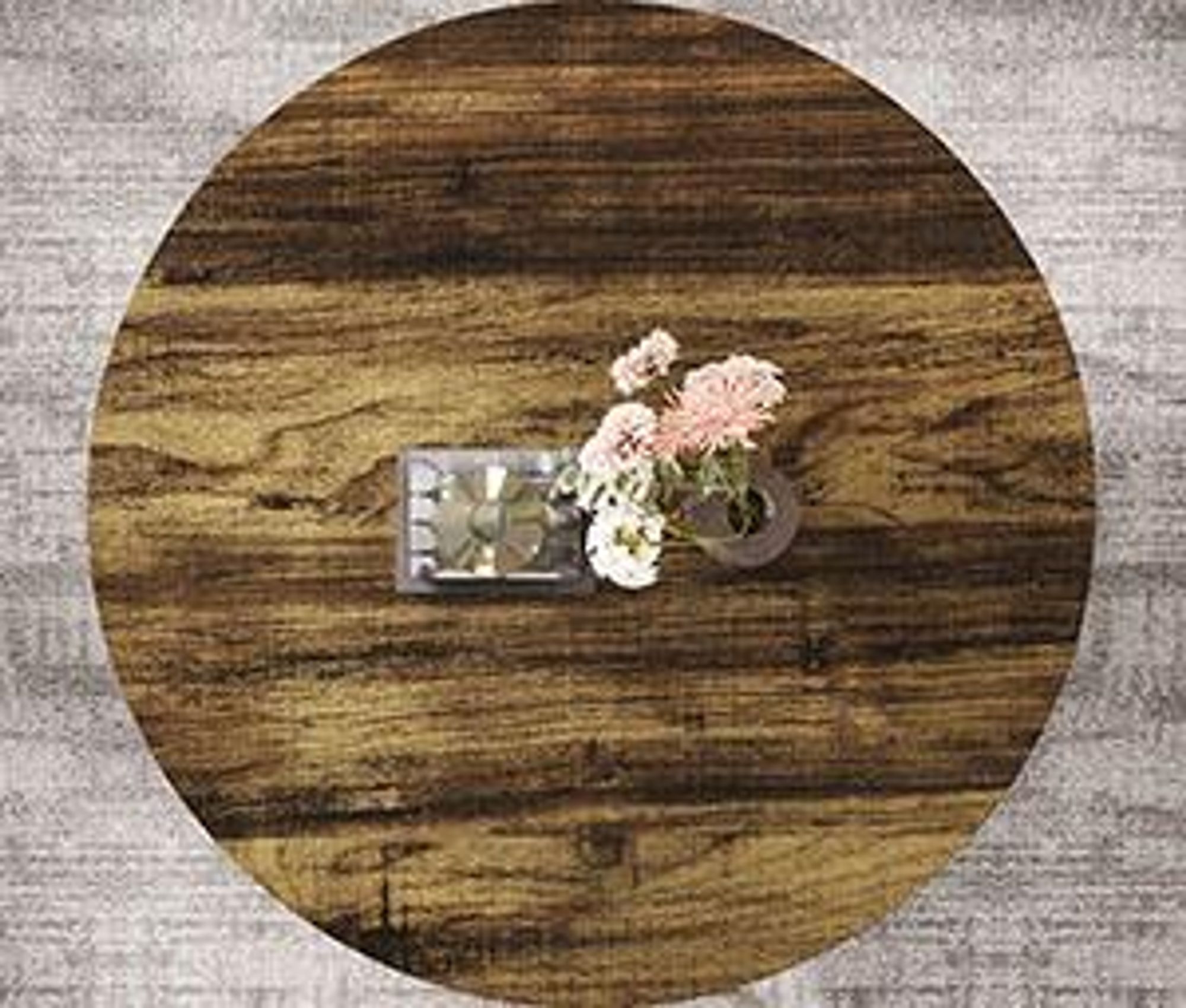Tribesigns Runder Couchtisch, 80 cm Runder Holztisch, Bauernhaus Runde wohnzimmertisch mit 2-Ebenen Lagerung, Moderne Einfache Braune Teetisch