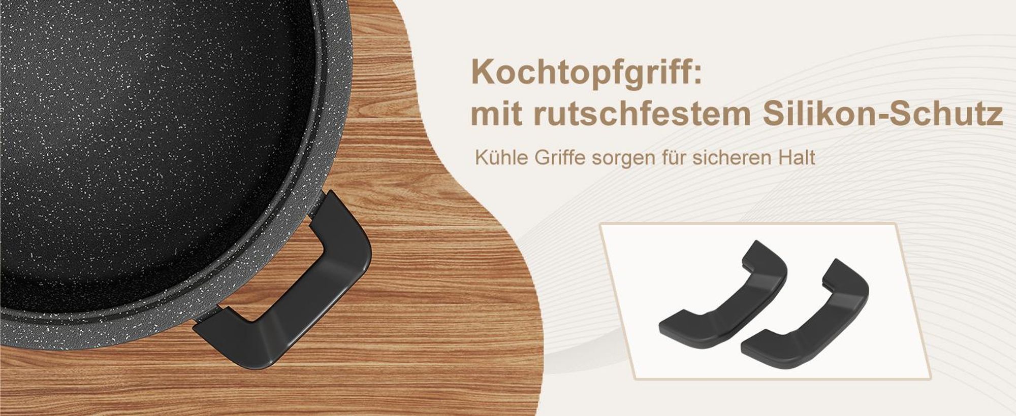 10-TLG Topfset Induktion mit Abnehmbarer Griff,Pfanne 24/28cm,Milchtopf 16cm,Kochtopf 20/24/28cm,Stapelbar für alle Herdarten,Ofenfest,Schwarz