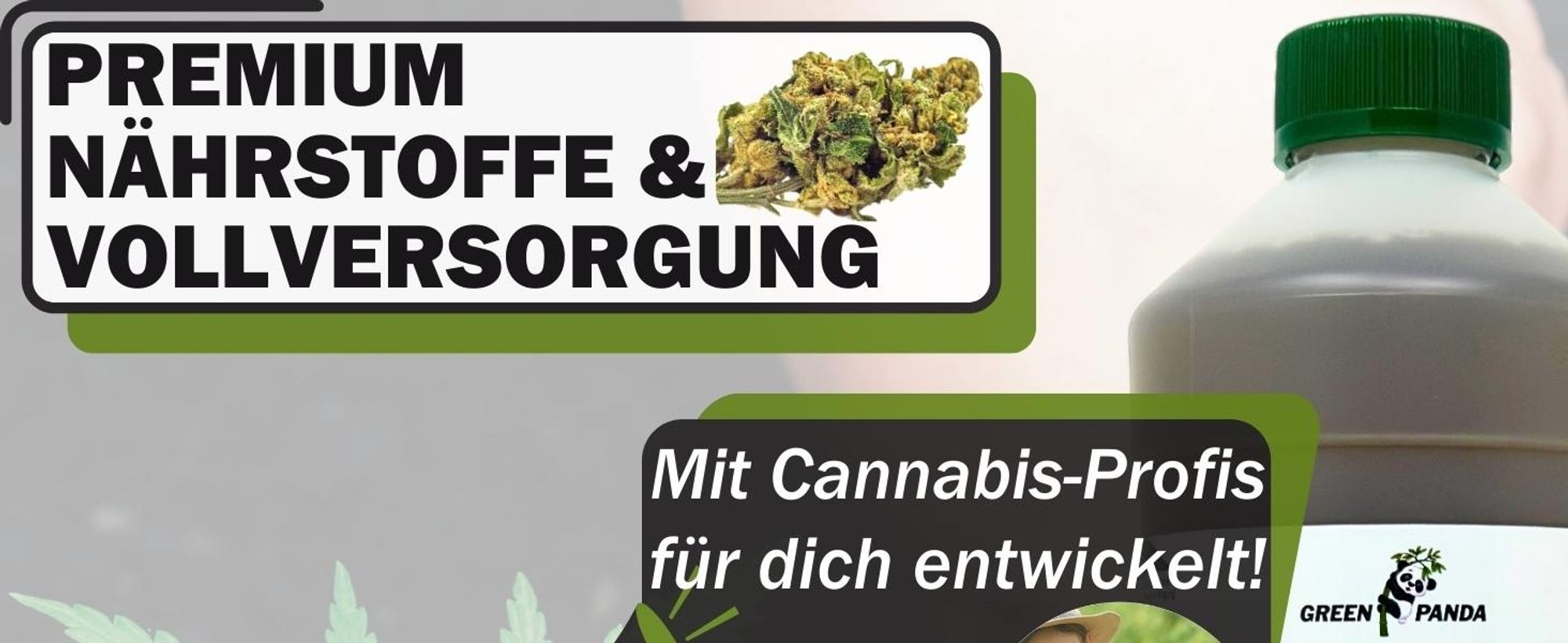 GreenPanda Dünger für Indoor & Outdoor - 1l Konzentrat für Pflanzen Hanf - Magnesium Calcium Dünger