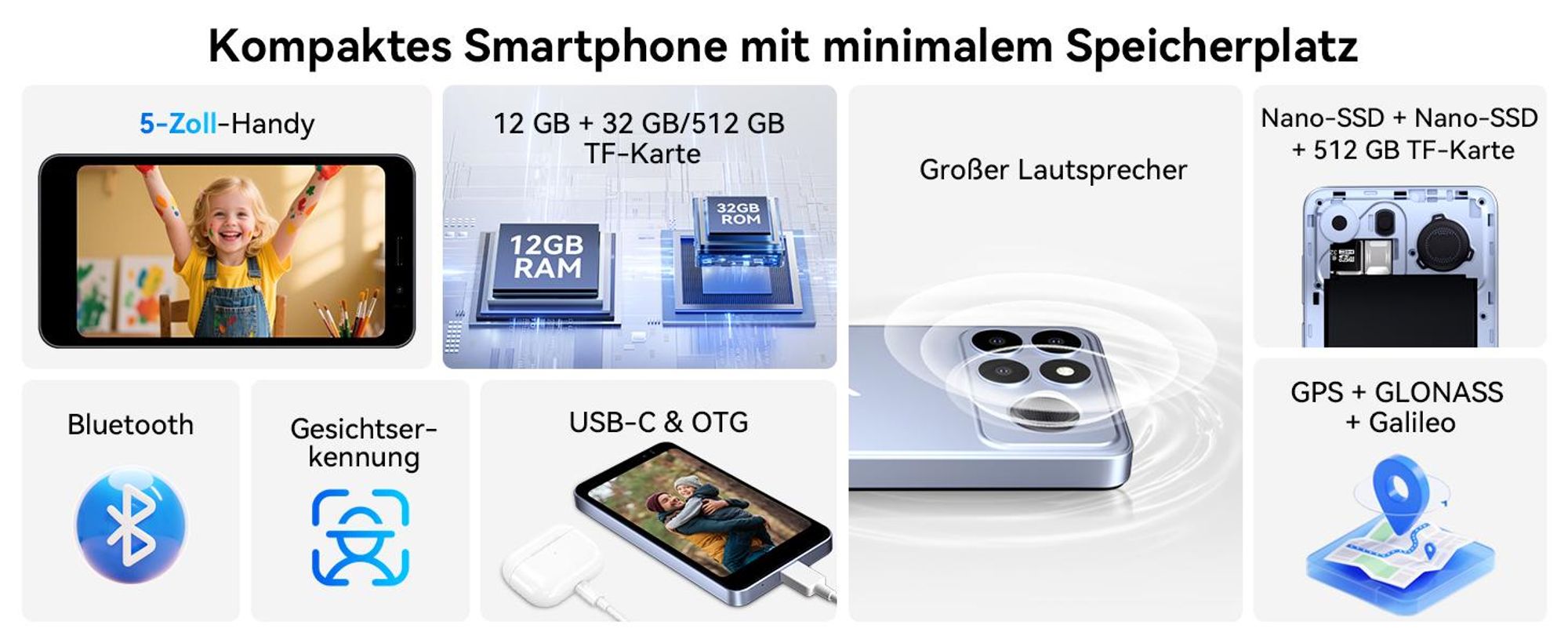 2026 NOTE 10 Ohne Vertrag 4G Seniorenhandy, 2900mAh, 12+32GB/512GB, Face ID, Geschenk, kratzfest, Augenschutz, Einfach zu bedienen