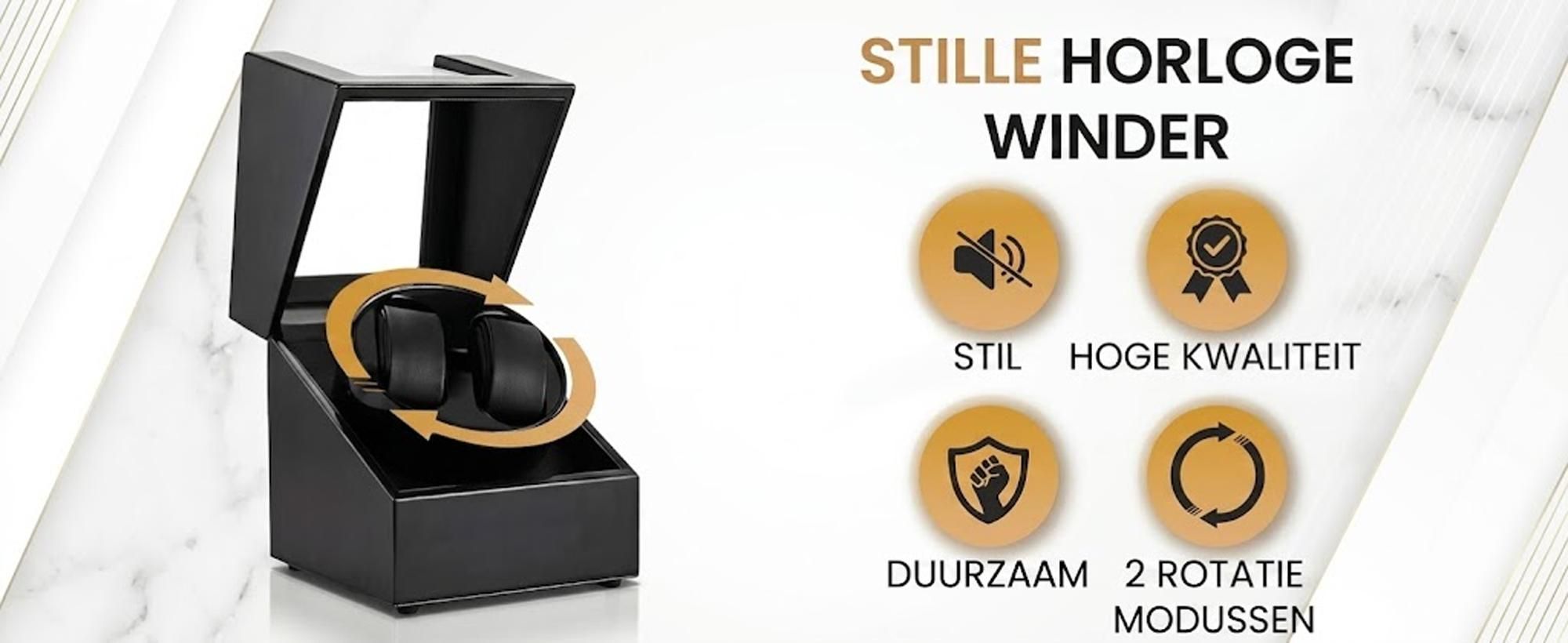 Olvy horlogewinder voor 2 horloges, met een extreem stille motor, zachte horlogekussens. Horlogewinder
