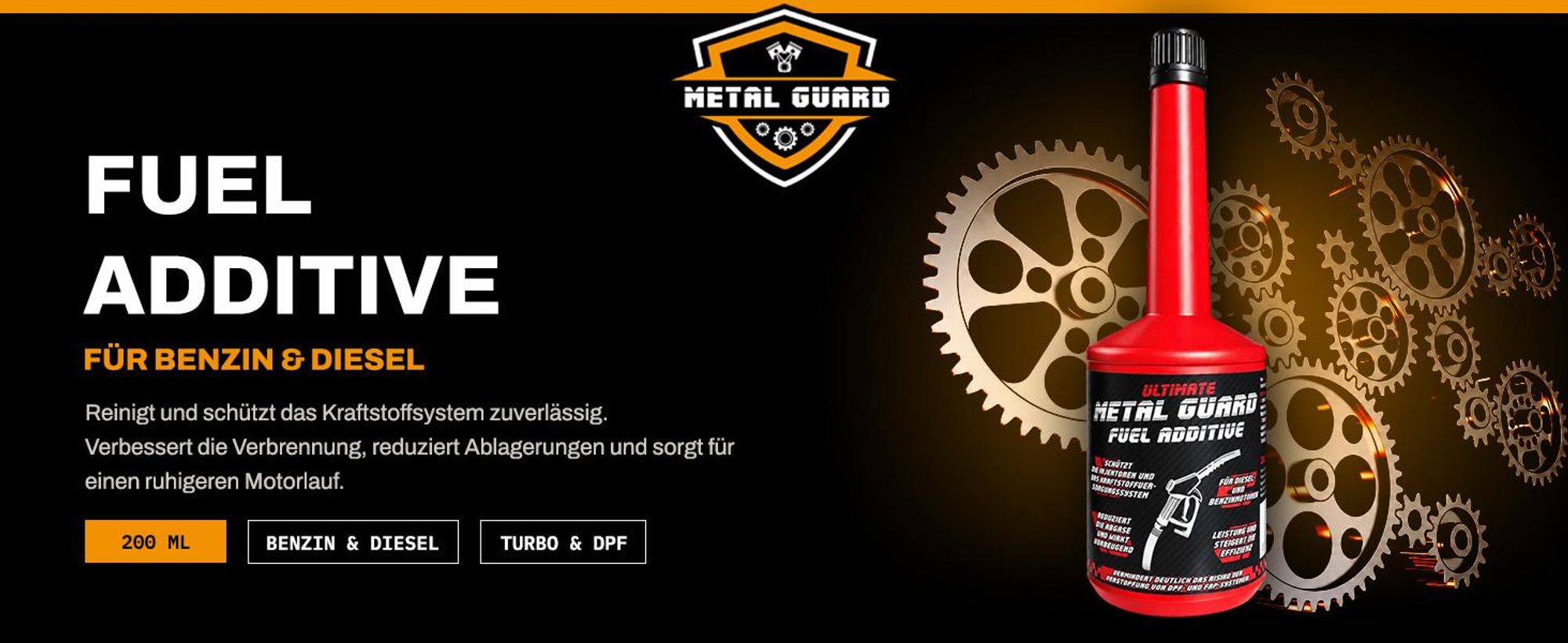 Metal Guard Fuel Additive 200 ml Kraftstoffzusatz Diesel Benzin DPF FAP Reinigung Schmierung Einspritzdüsen ULSD Korrosionsschutz