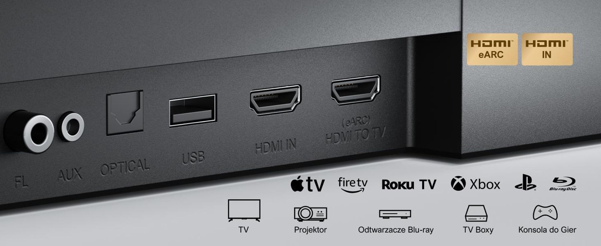Ultimea Poseidon D80 Boom, 7.1 kan., Dolby Atmos, Gra, Film, Muzyka, Noc, Sport, Głos, 96 dB, 70 dB, 1%