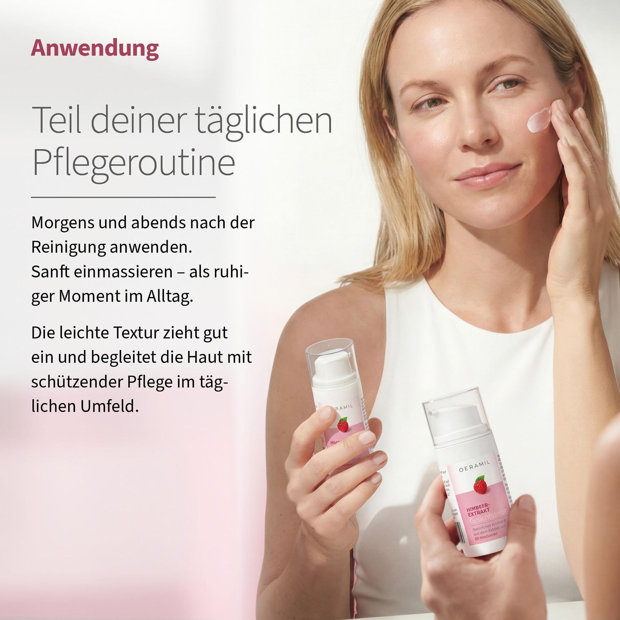 OERAMIL Himbeer-Extrakt Gesichtsserum mit natürlichem Vitamin E, 30 ml, vegan