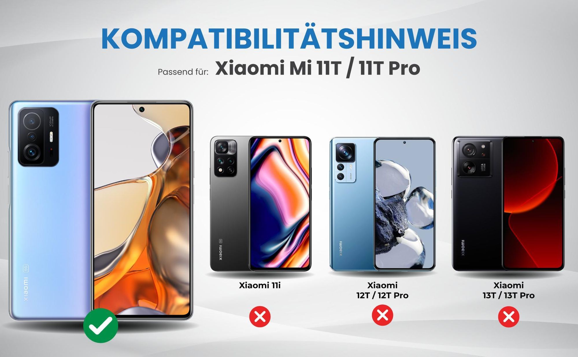 Kompatibilitätshinweise Hülle für Xiaomi Mi 11T Pro