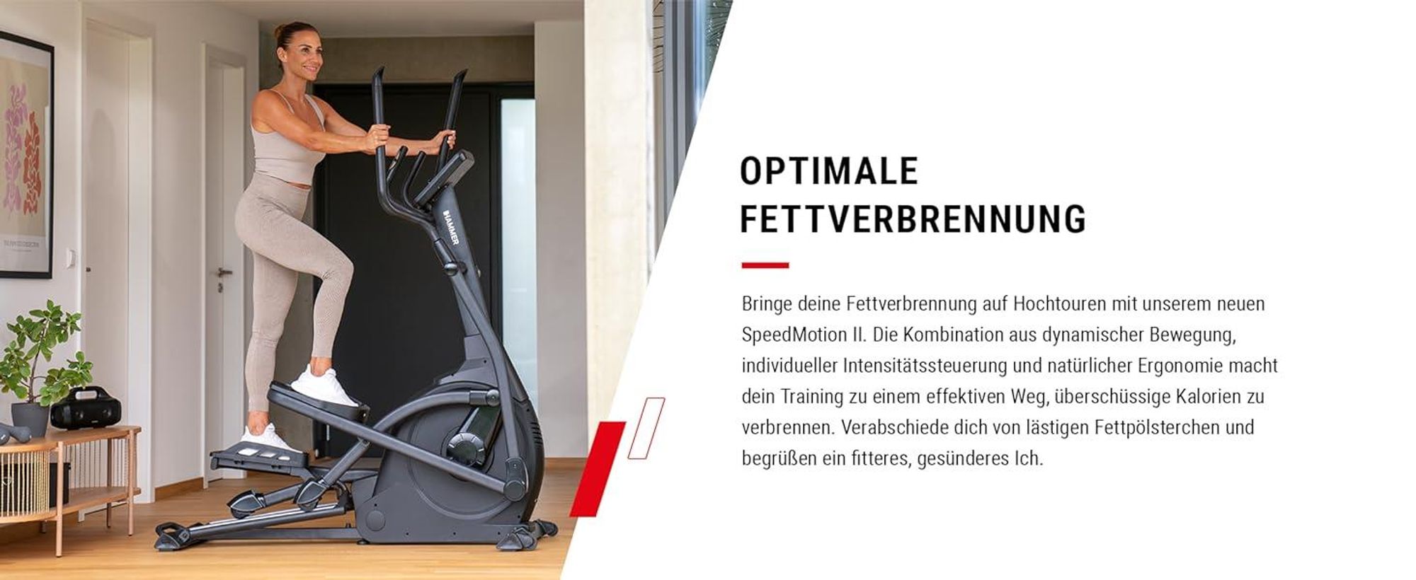 HAMMER Ellipsentrainer SpeedMotion II, 24 Programme, Kinomap, Zwift