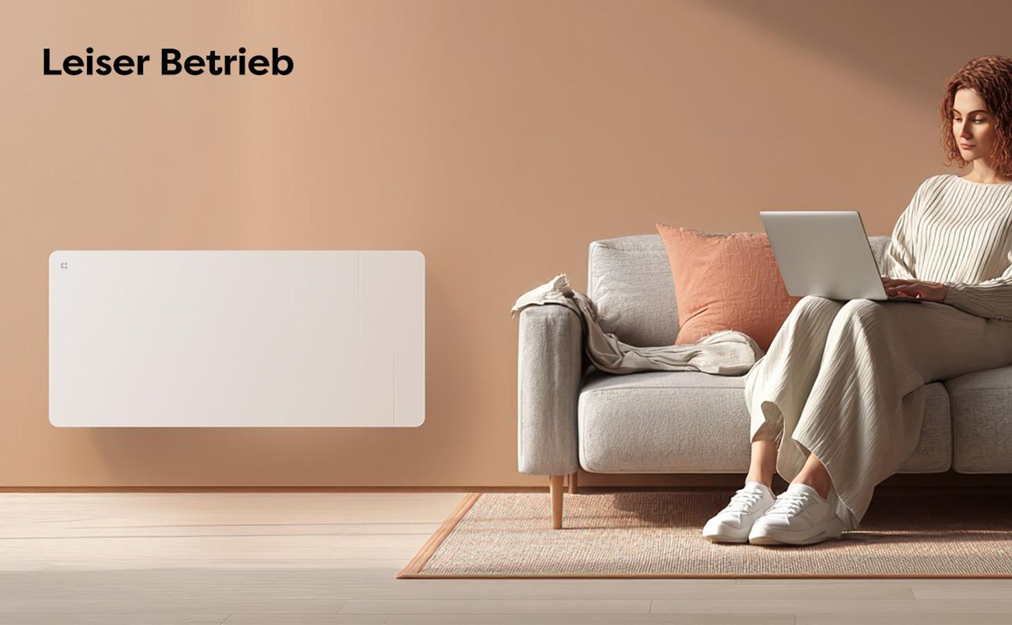 CIARRA Elektro-Heizkörper Heizgerät, Intelligenter Keramik-heizkörper mit WLAN steurung, Thermostat mit PID 15–25 m² 2000 W CBHTD20A-W