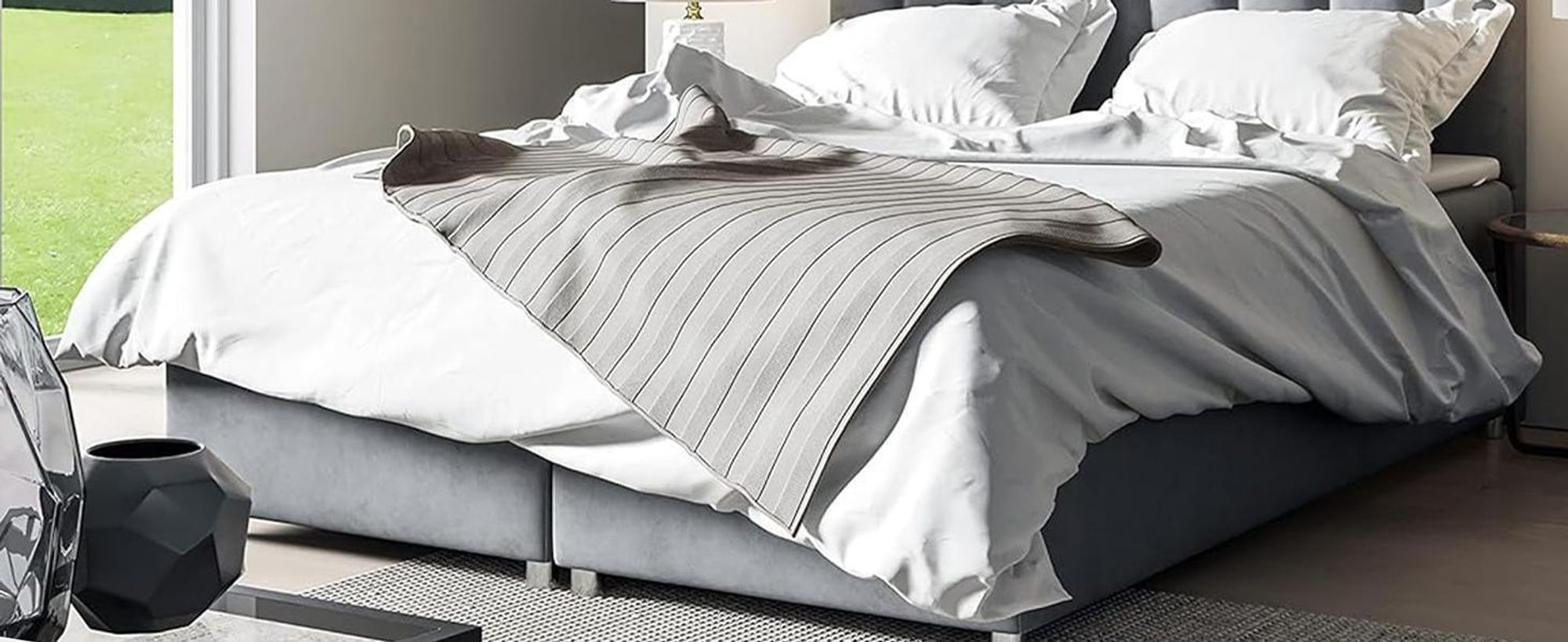 Best For Home Trinity K-10 Boxspringbett| Bett mit Bettkasten Bonellfederkern inkl. Topper | Polsterbett 180x200 mit Lieferung bis zur Bordsteinkante