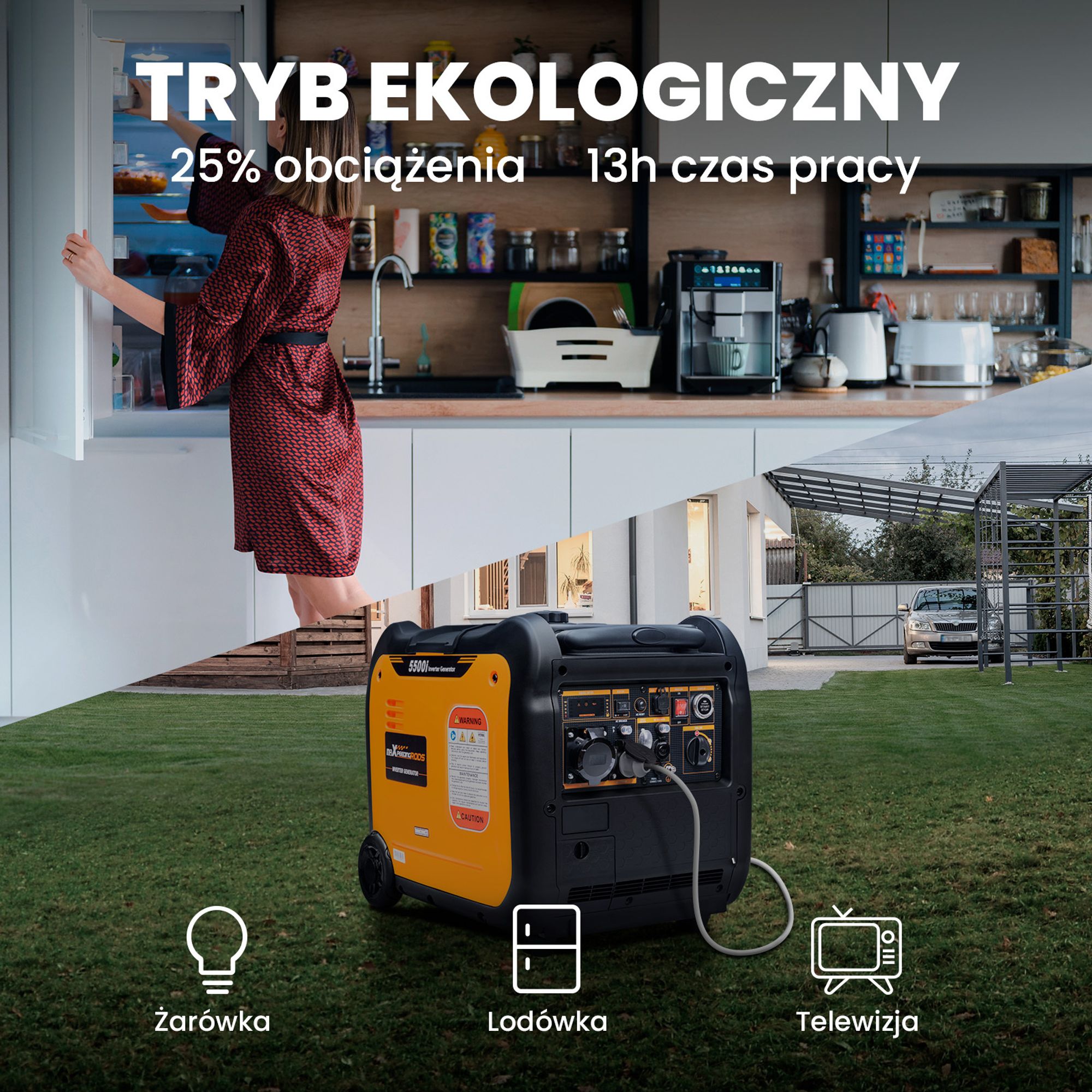 Generator MaXpeedingrods 5KW Generator inwerterowy Cichy generator awaryjny E-start 52KG
