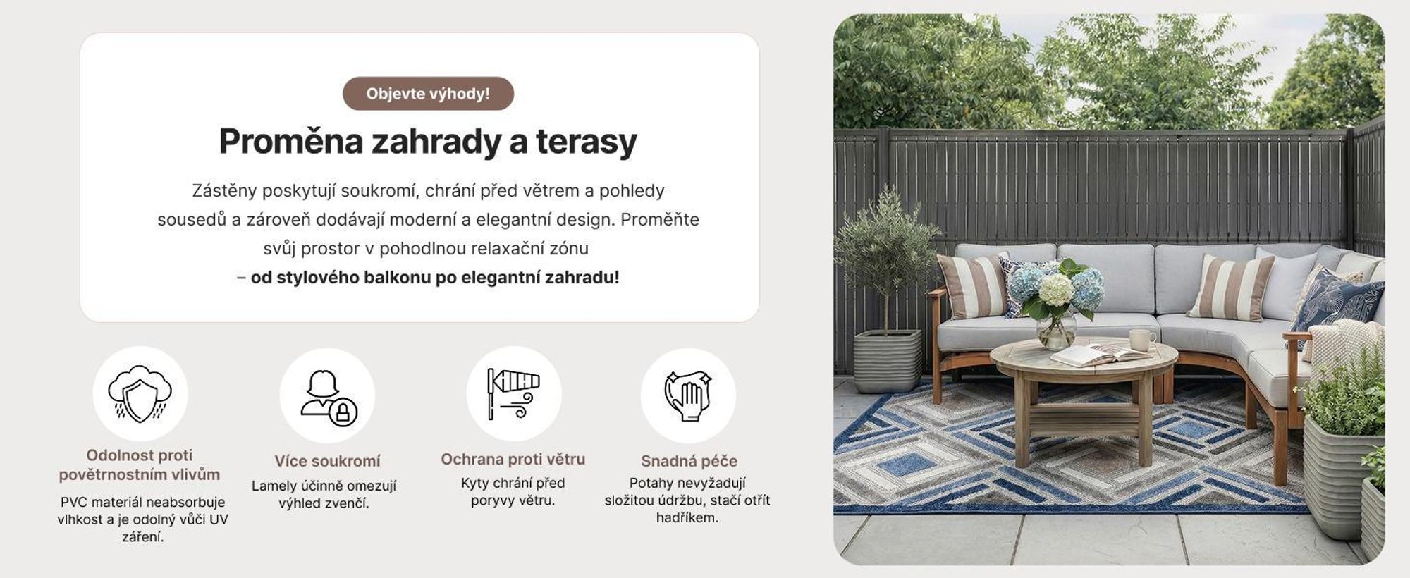 Zástěna Zahradu Plastová, PVC, Mazovia 153x250 cm Šedá Celoroční, Zástěna Pro Zahradní Plot, Odolná Proti Větru, Povětrnostním Vlivům a UV Záření