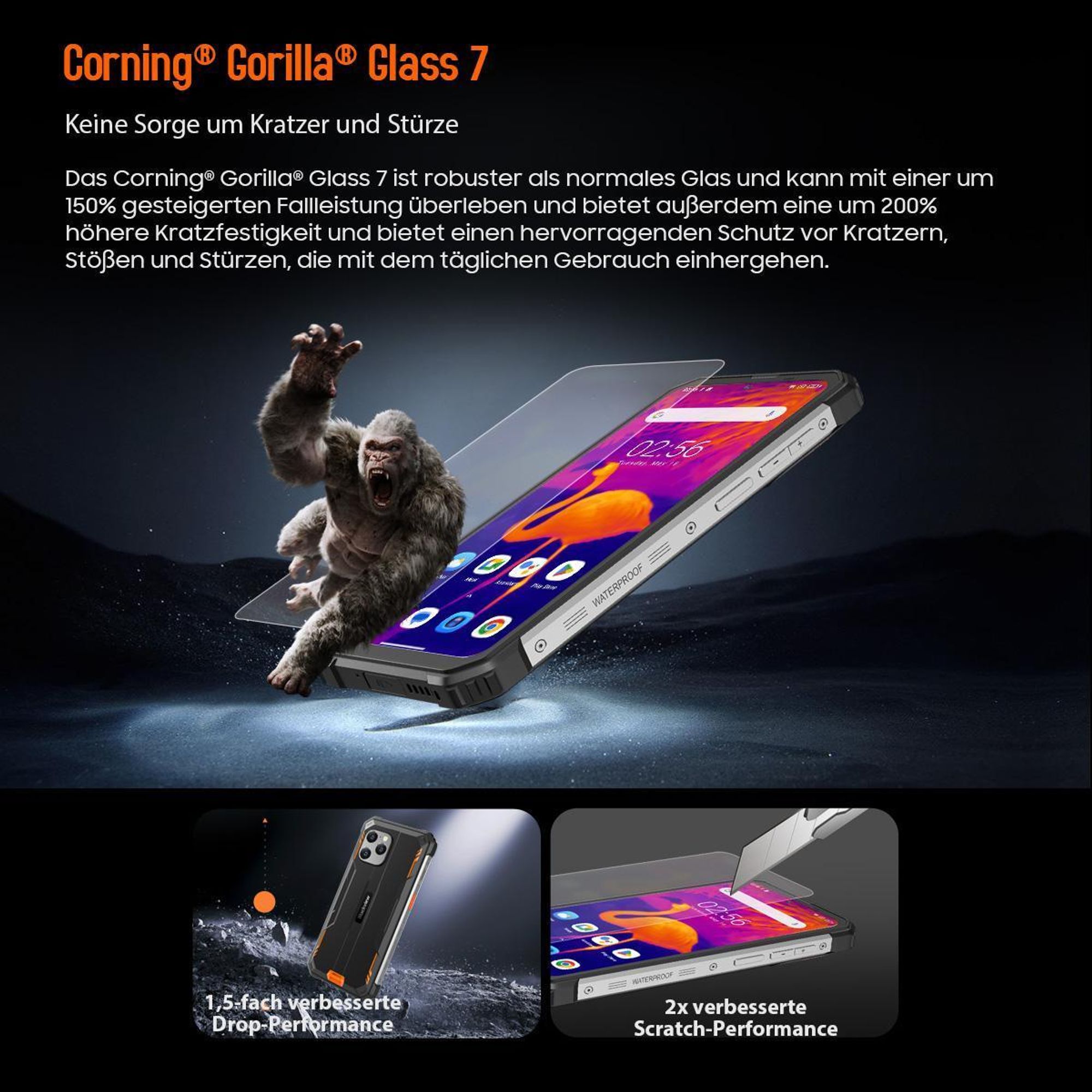 Blackview BV8900Pro Outdoor Handy Ohne Vertrag mit UWB Tag, 16GB+256GB Outdoor Smartphone 10000mAh 33W Schnellladung, OSI 64MP+16MP, 2.4K 6.5"