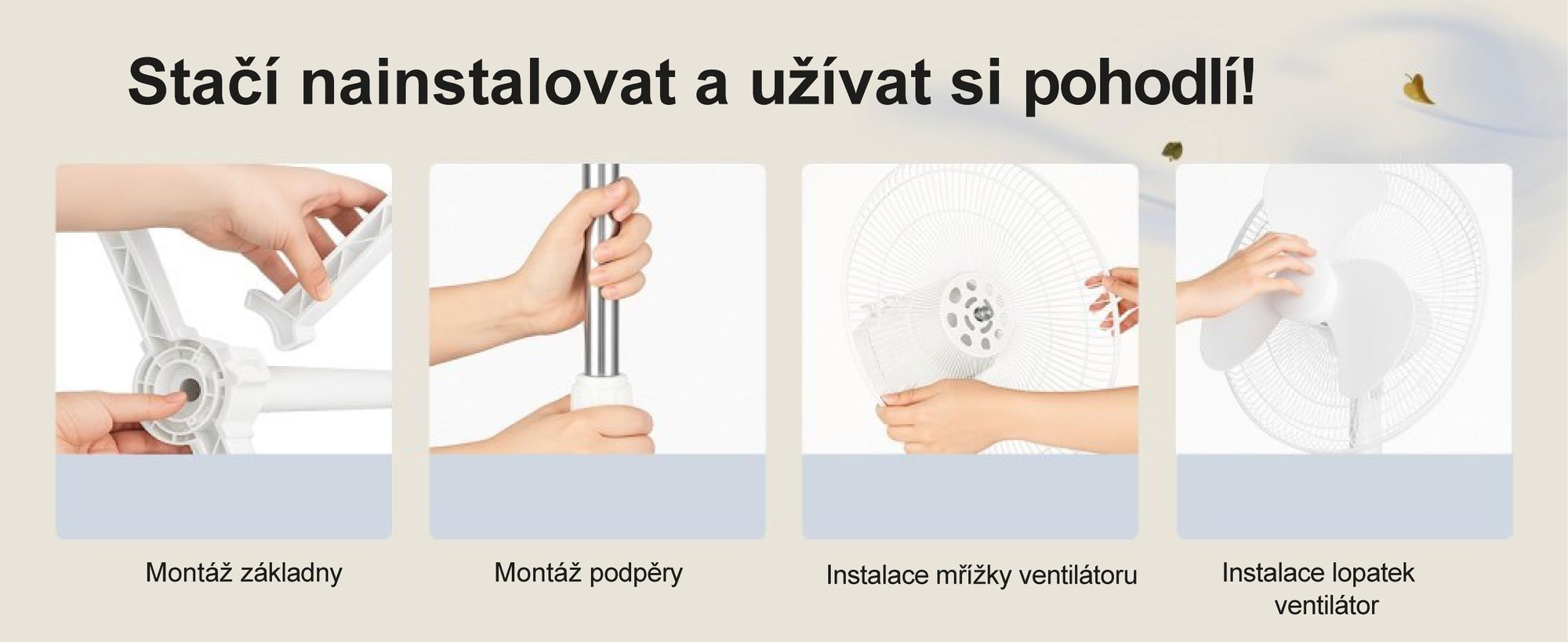Stojanový ventilátor, větrný stroj, 3 rychlostní stupně, automatická oscilace