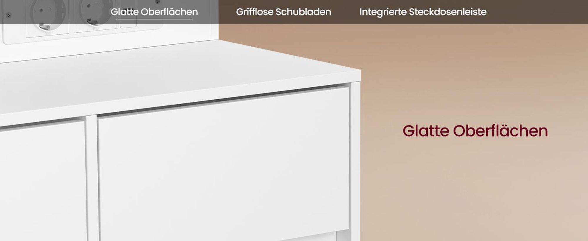 VASAGLE Schminkkommode, mit Spiegel und Beleuchtung, Ladestation, 2 Schubladen, werkzeuglose Gleitschienen, weiß