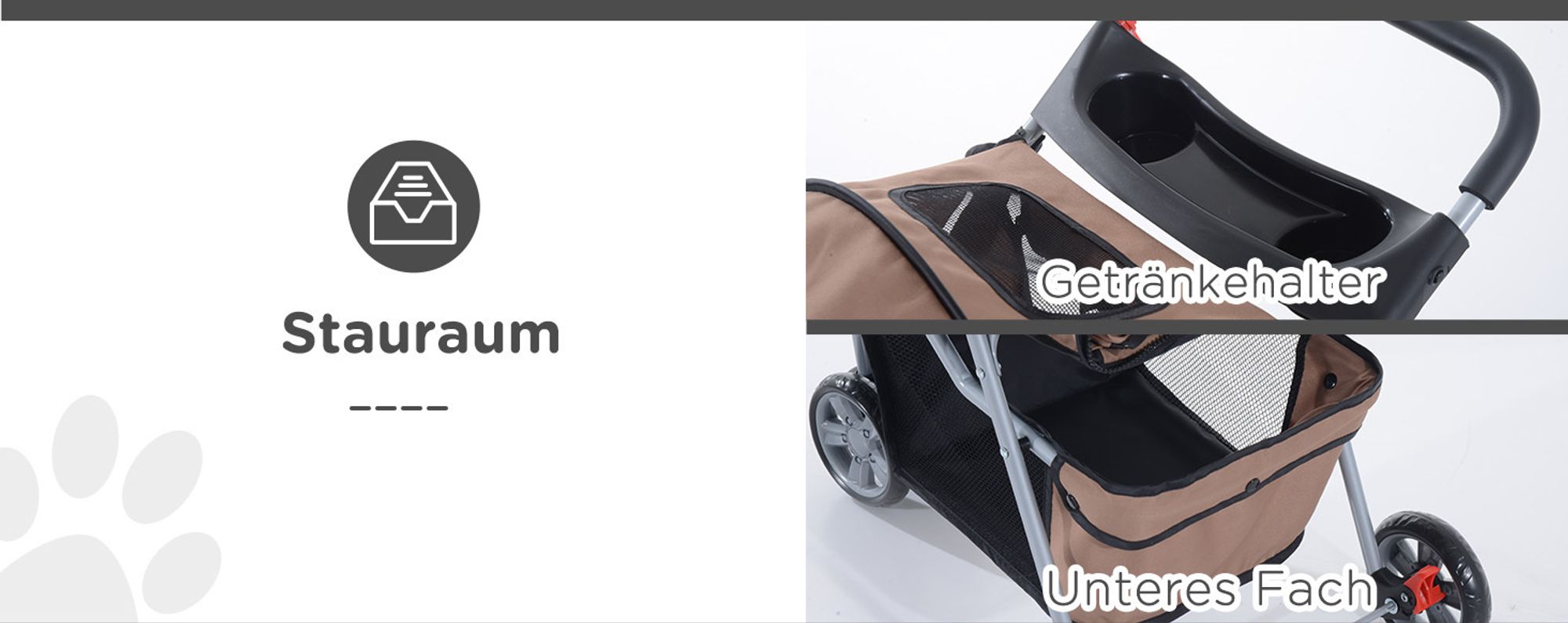 PawHut Hundewagen Hundebuggy Katzenwagen Tierbuggy Pet Stroller Hunde 4 Farben