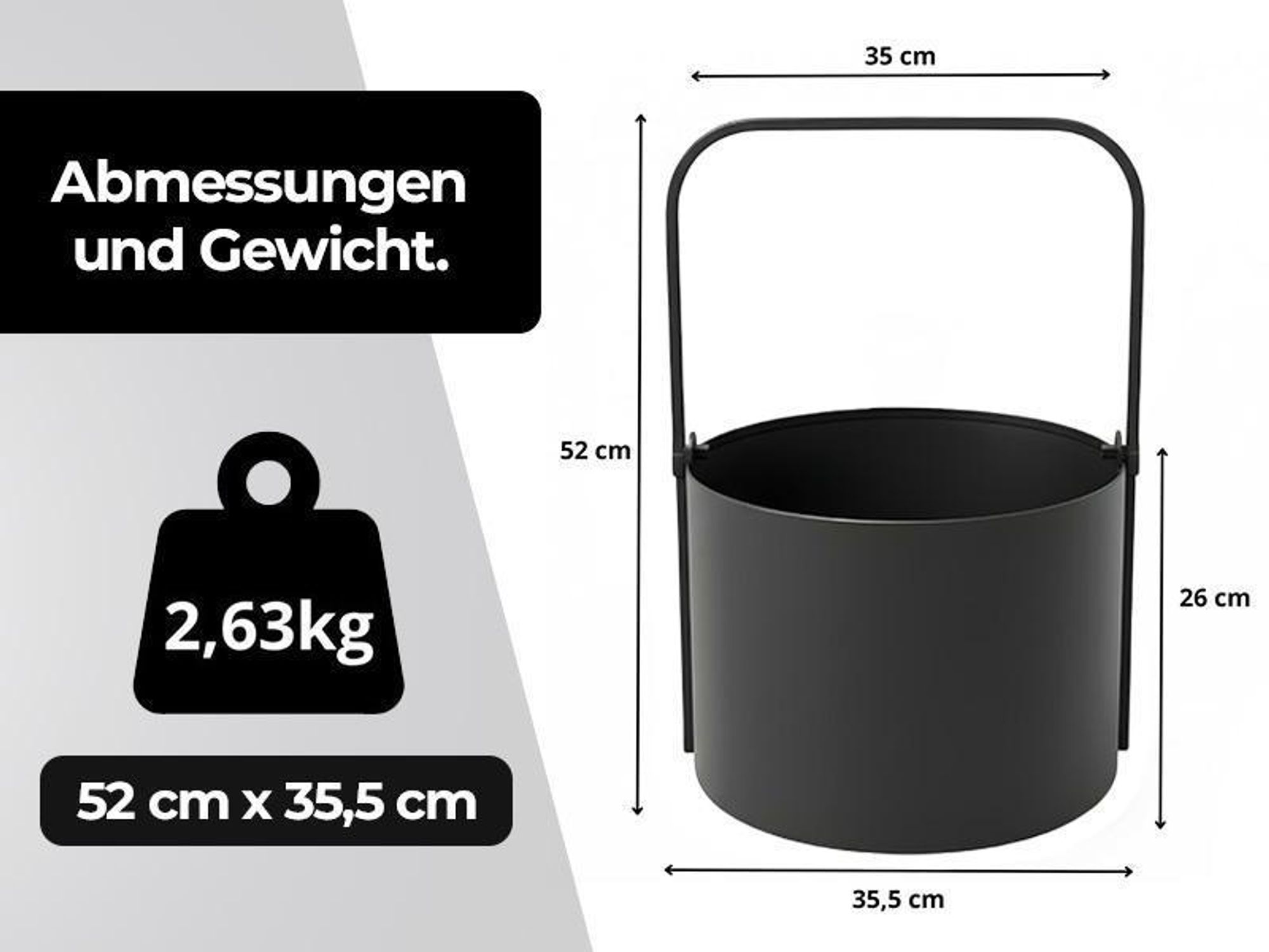 Holzkörbe, Kaminholzkorb aus Metall ⌀ 40 cm, Holzlager innen, Geschweißt - Sofort einsatzbereit, Pulverbeschichtet, Stabiler Holzständer