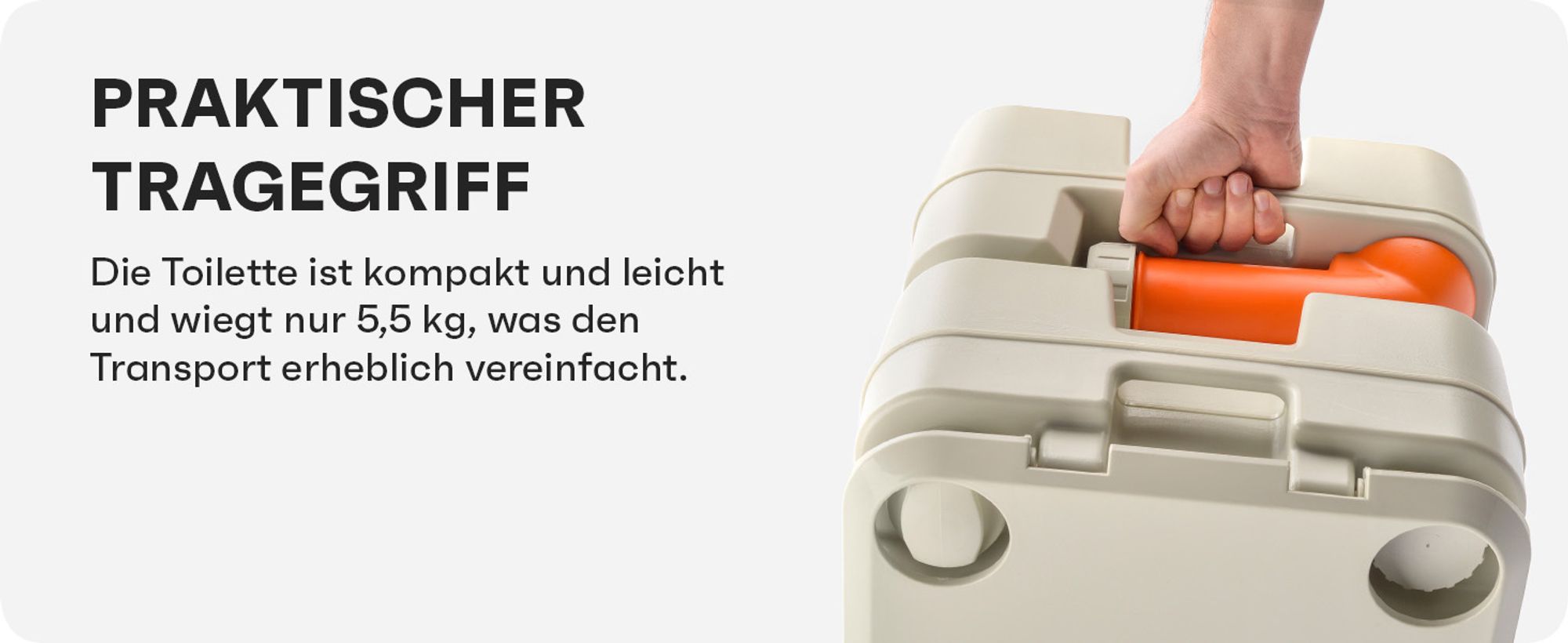 Campingtoilette, Tragbare Toilette, Reisetoilette Meteor 20L mit Spülung und Füllstandsanzeige