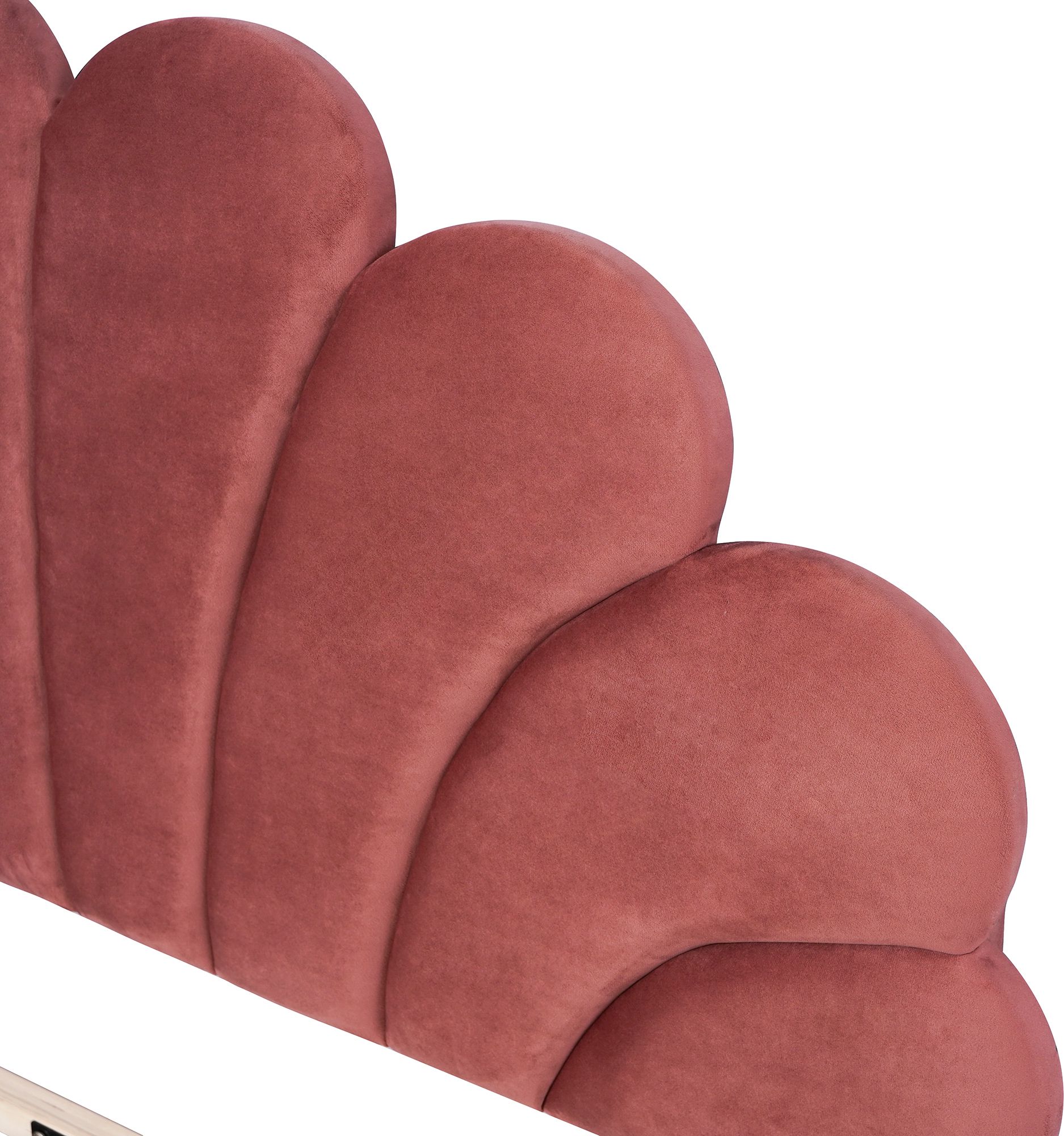 Flieks Polsterbett 140x200cm Samt mit Blumenform-Kopfteil und Lattenrost Doppelbett Kinderbett für Damen Kinder Jugend