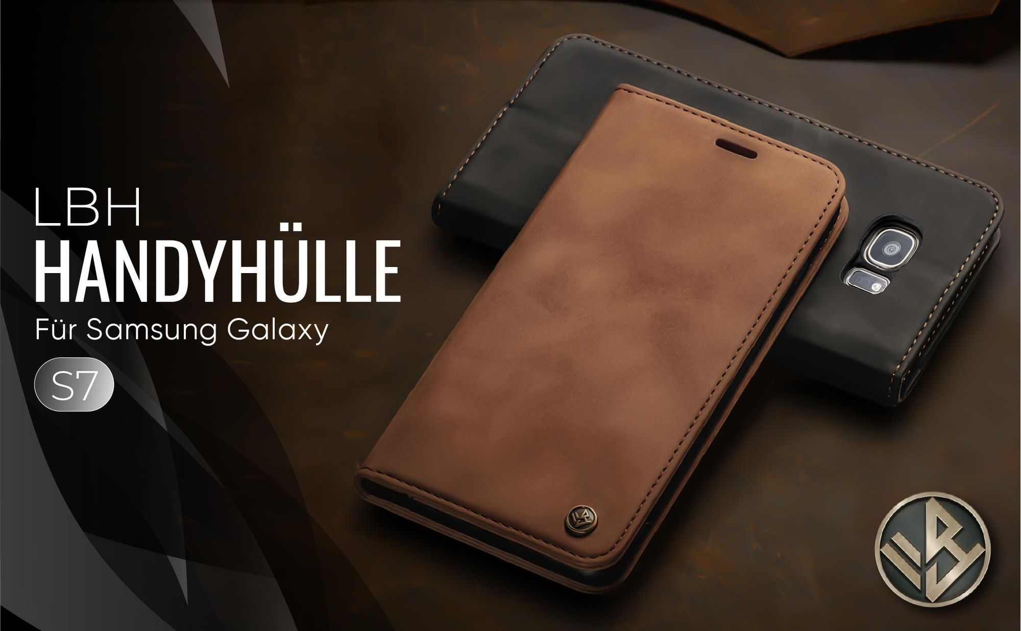 Hochwertige Klapphülle für Samsung Galaxy S7 im klassischen Design