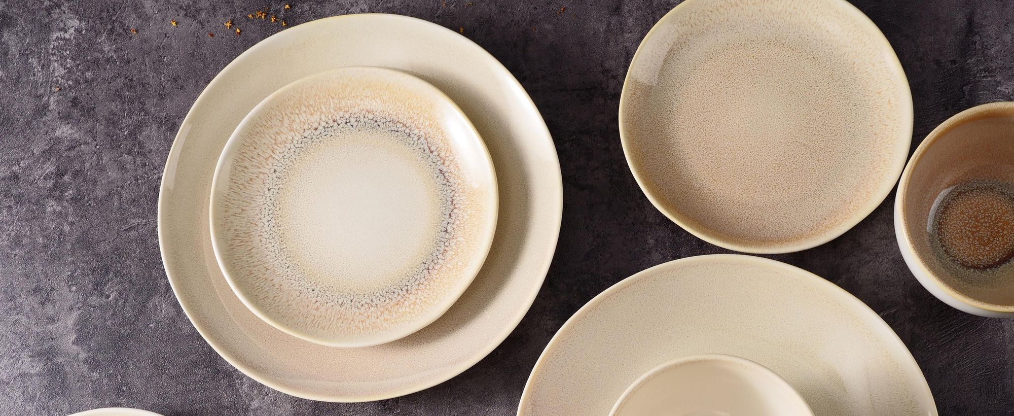 Tafelservice, 16tlg Kombiservice, Geschirrset mit Suppenteller Dessertteller Müslischale für 4 Personen Reactive-Glaze, Steingut, Mikrowellenherd