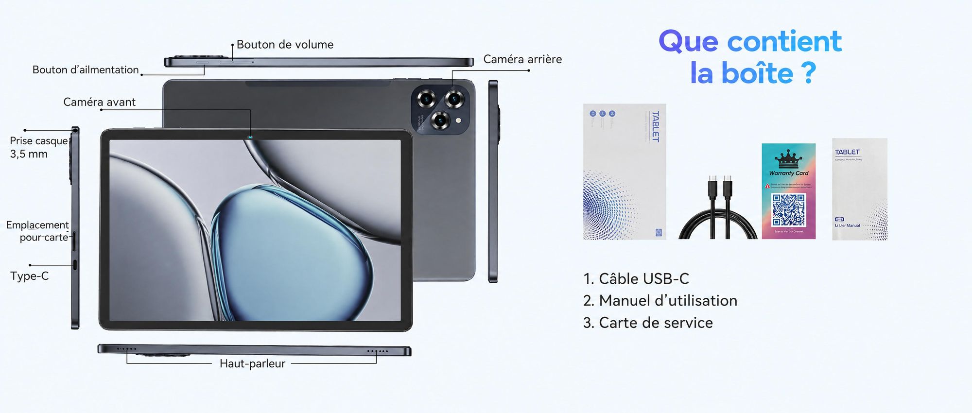 BESTTAB W90 Tablet 11 pouces Android 15, 256GB de mémoire, 1920x1200 pixels, Android 15, 24(8+16) GB RAM, 5G WiFi, Bluetooth, batterie 8000 mAh,