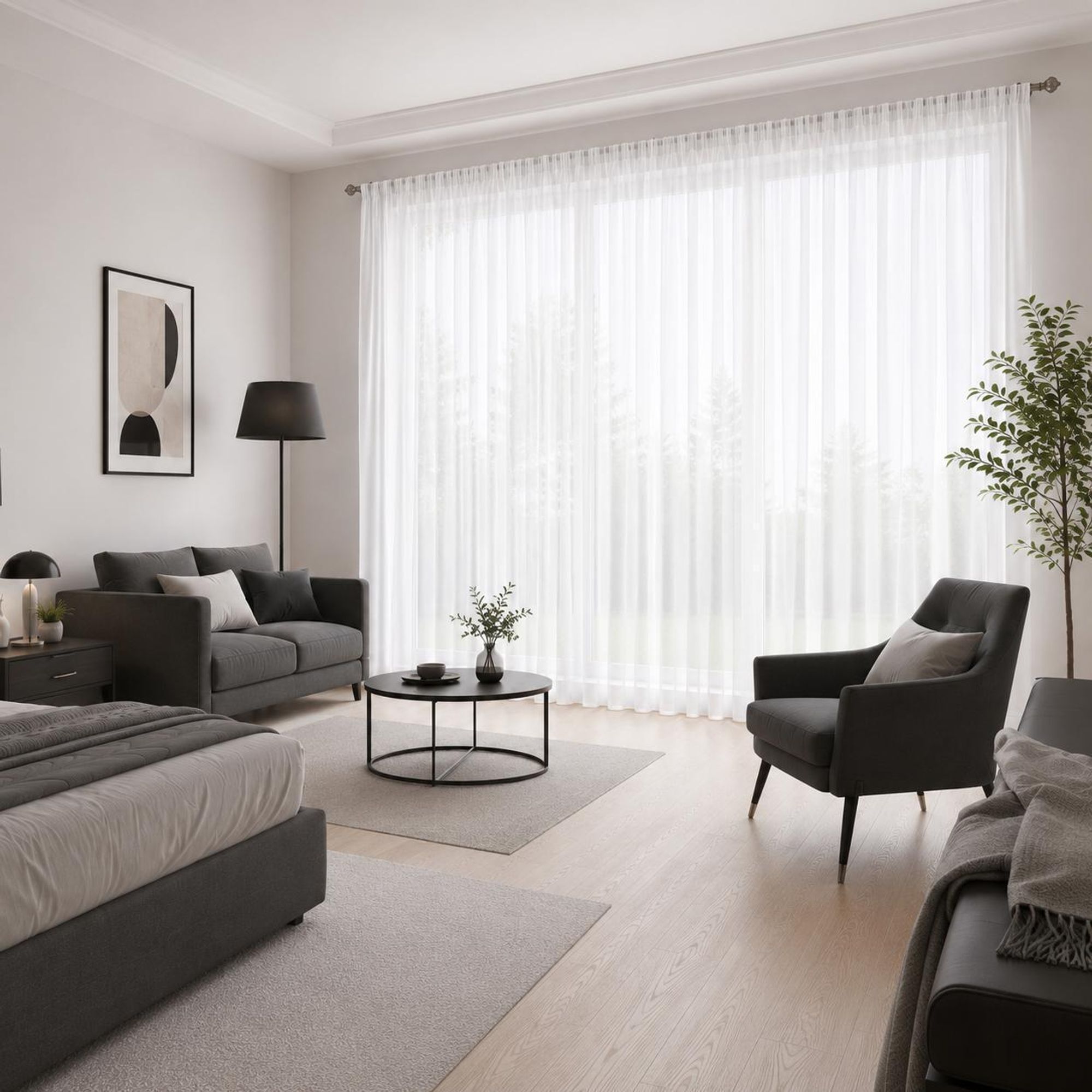 Weiß Vorhänge mit Kräuselband 132X244cm 2er Set  Transparent Voile Gardinen mit Tunnelzug Dekoschal Gardinenschal