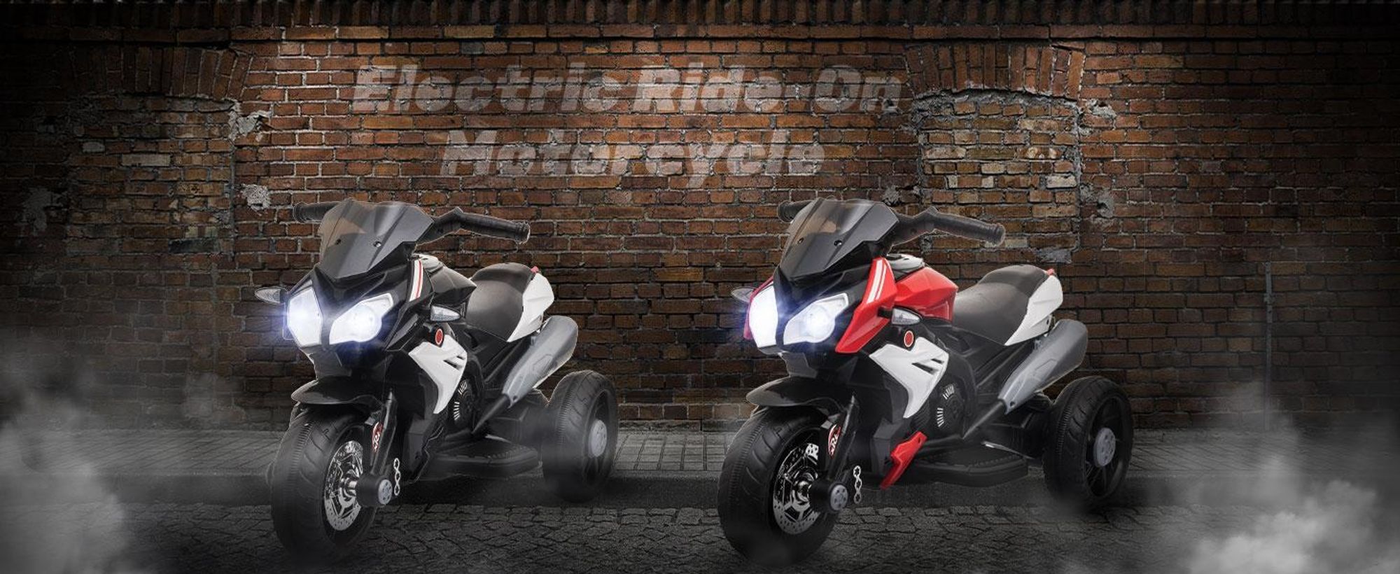 HOMCOM Elektryczny motocykl dziecięcy z muzyką i światłami, 3 km/h, dla dzieci w wieku 3-5 lat, maks. 25 kg, czerwono-czarny
