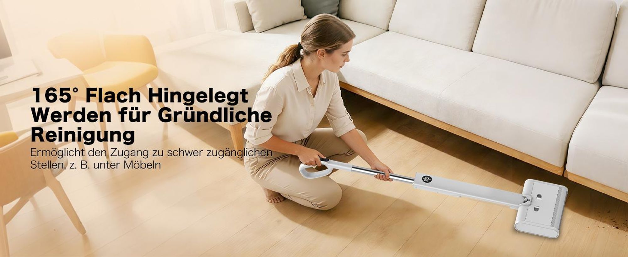 AIRROBO FC10 Elektrischer Wischmopp, Kabelloser Elektro-Mopp Selbstreinigender, 540ml Wassertank, 45 Minuten, für Hartböden, Tierhaare