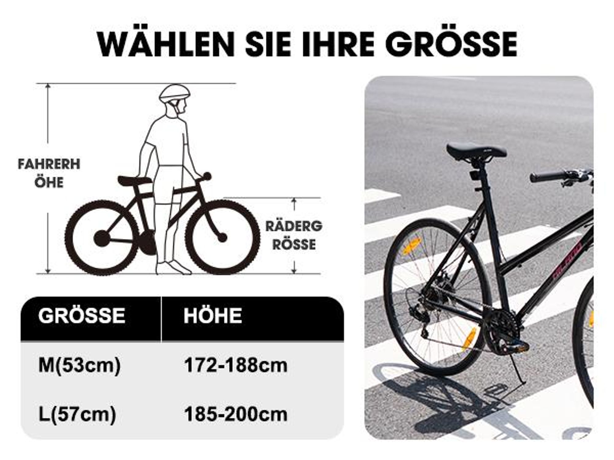 HILAND Cityrad 700C Herren Damen Student Aluminiumlegierung Pendler Stadtfahrrad, 7-Gang, mit Schutzblechen, Gepäckträger, Mechanische Scheibenbremse