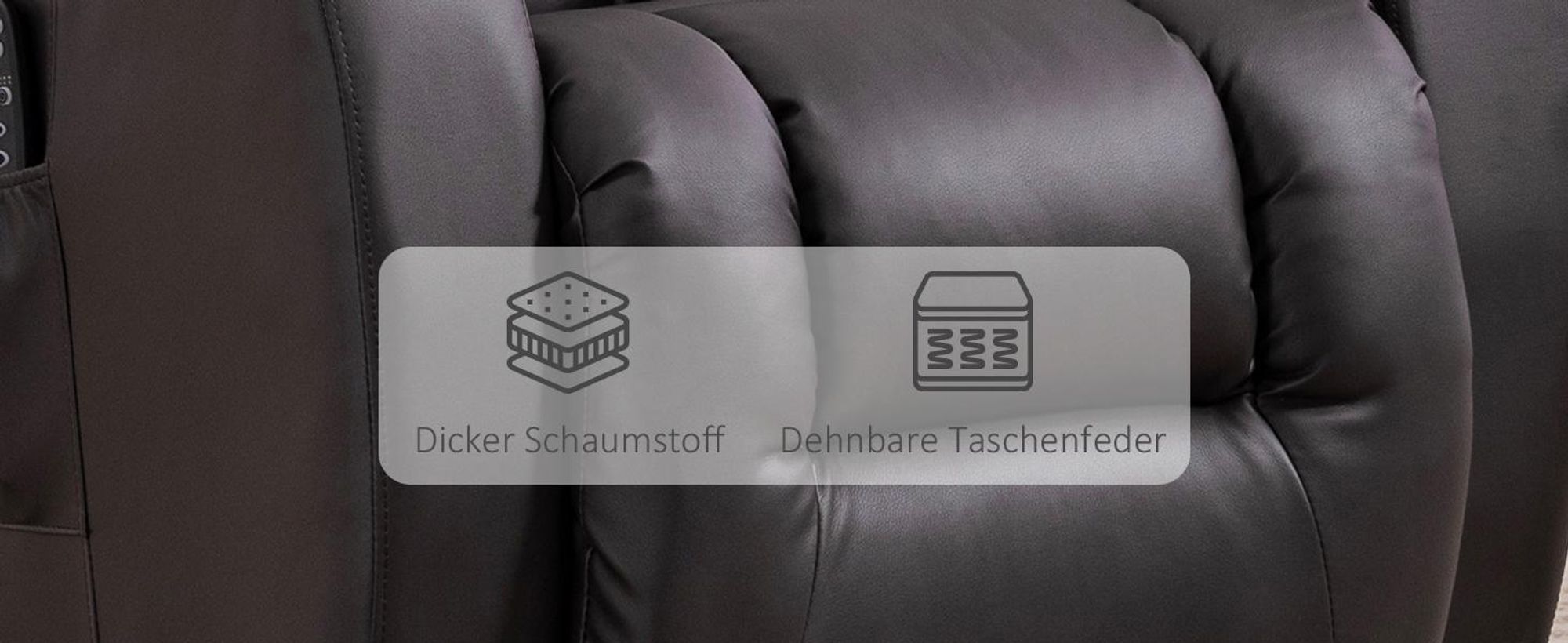 HOMCOM Relaxsessel verstellbar Massagesessel mit Liegefunktion Heizung